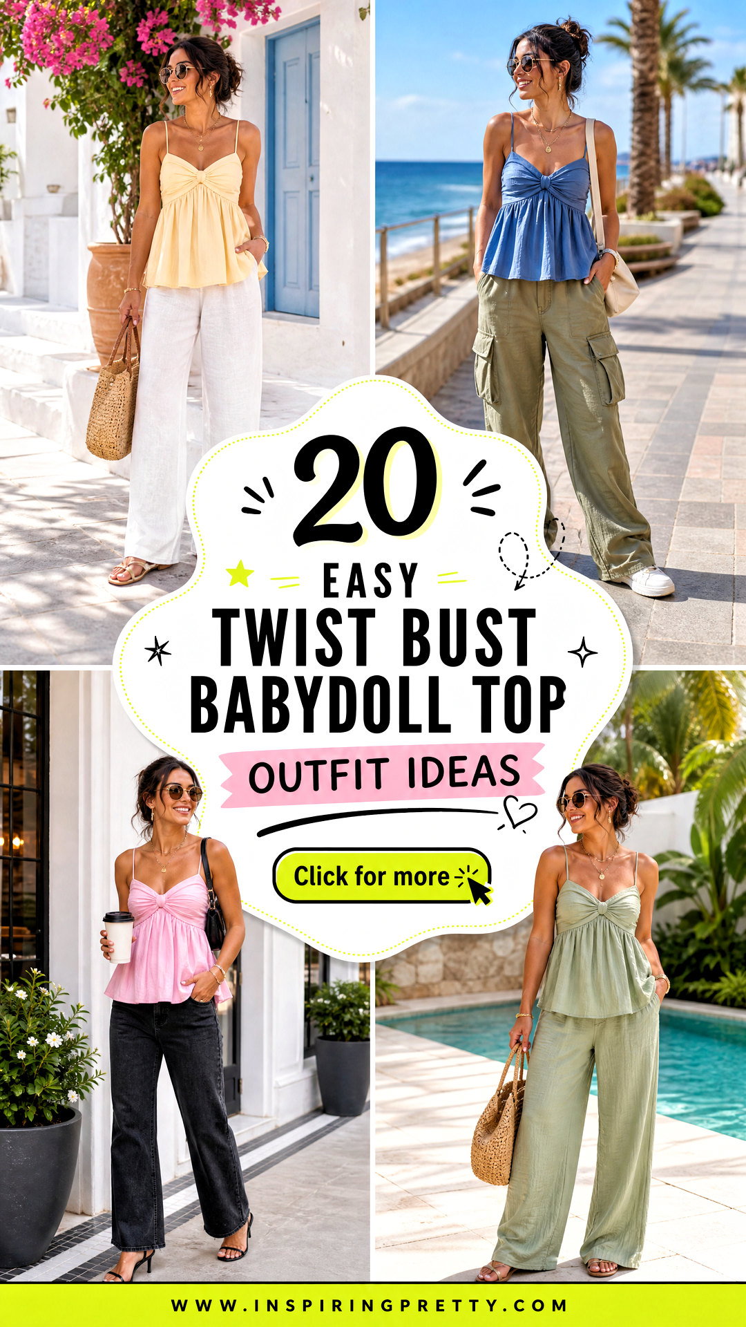 20 Easy Twist Bust Babydoll Top Outfit Ideas for Summer - 20 Easy Twist Bust Babydoll Top Outfit Ideas for Summer