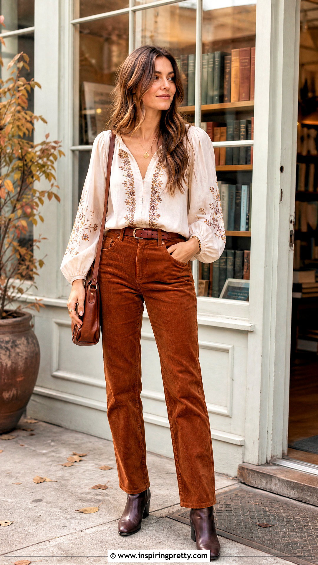 Ecote Top With Corduroy Pants - 20 Ecote Top outfit ideas