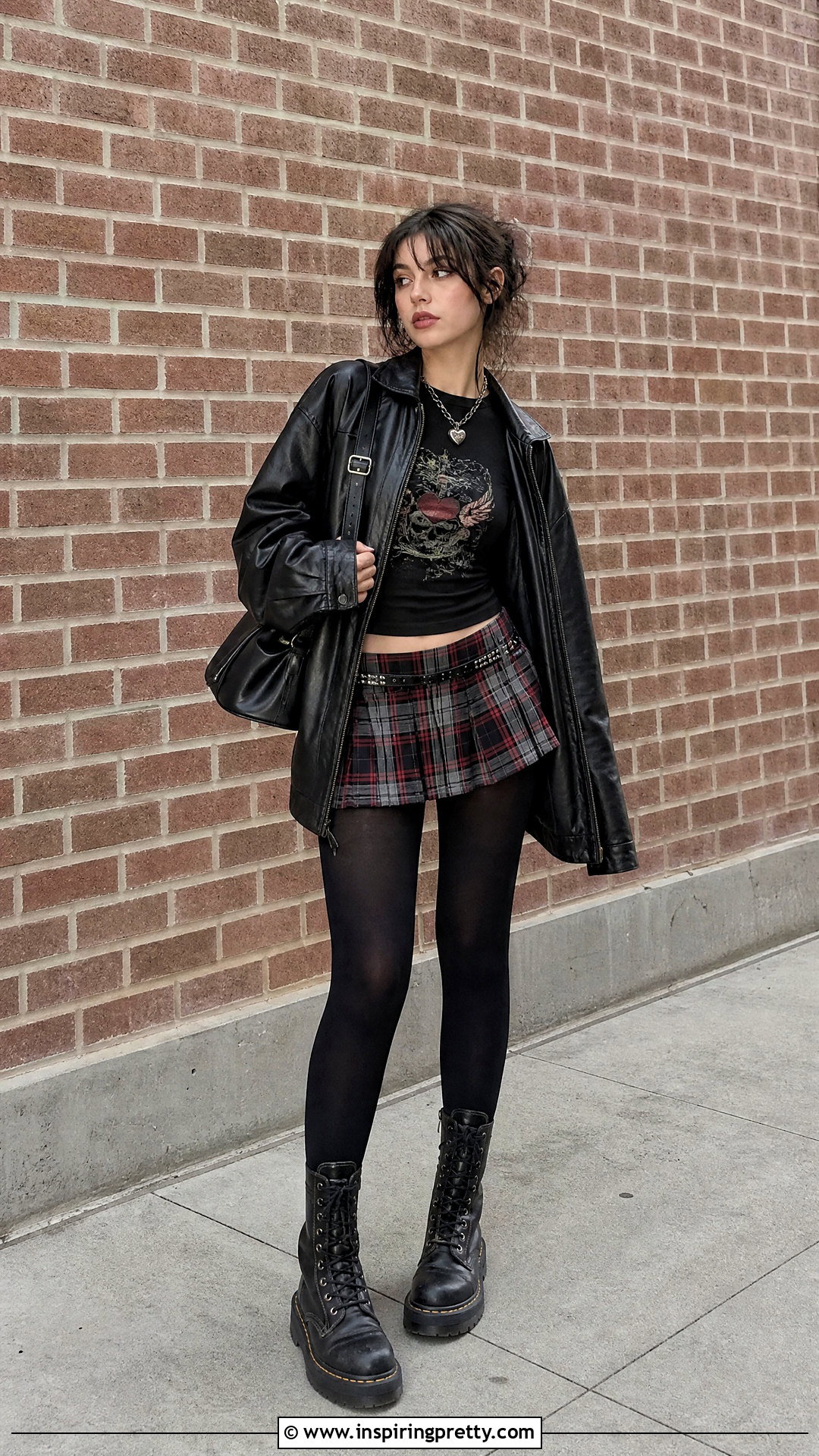 Ed Hardy Black Top With Plaid Mini Skirt - 20 Ed Hardy Womens Tops