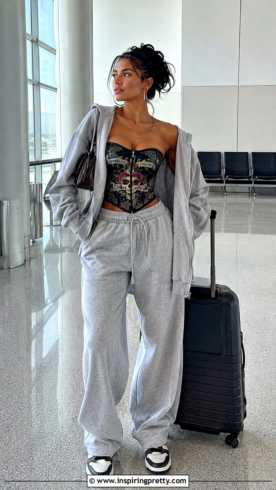 Ed Hardy Corset Top With Gray Sweatpants - 25 Ed Hardy Corset Top outfit ideas