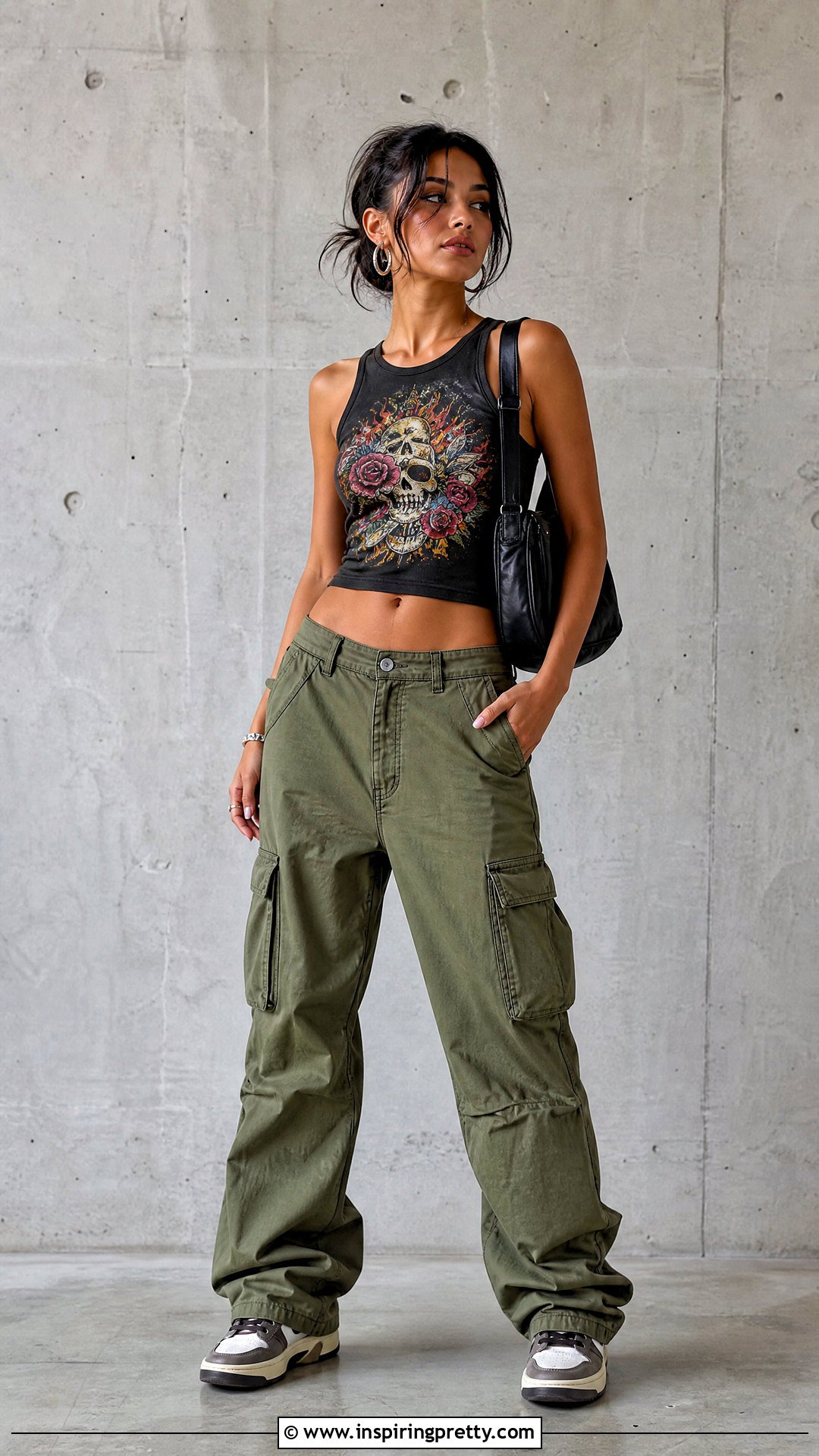 Ed Hardy Crop Tank With Cargo Pants - 20 Ed Hardy Womens Tops