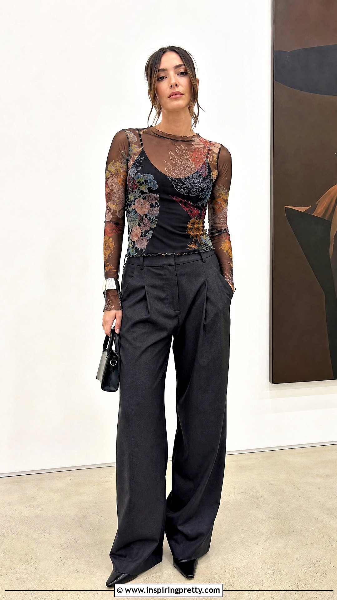 Ed Hardy Mesh Top With Wide Leg Pants - 20 Ed Hardy Womens Tops