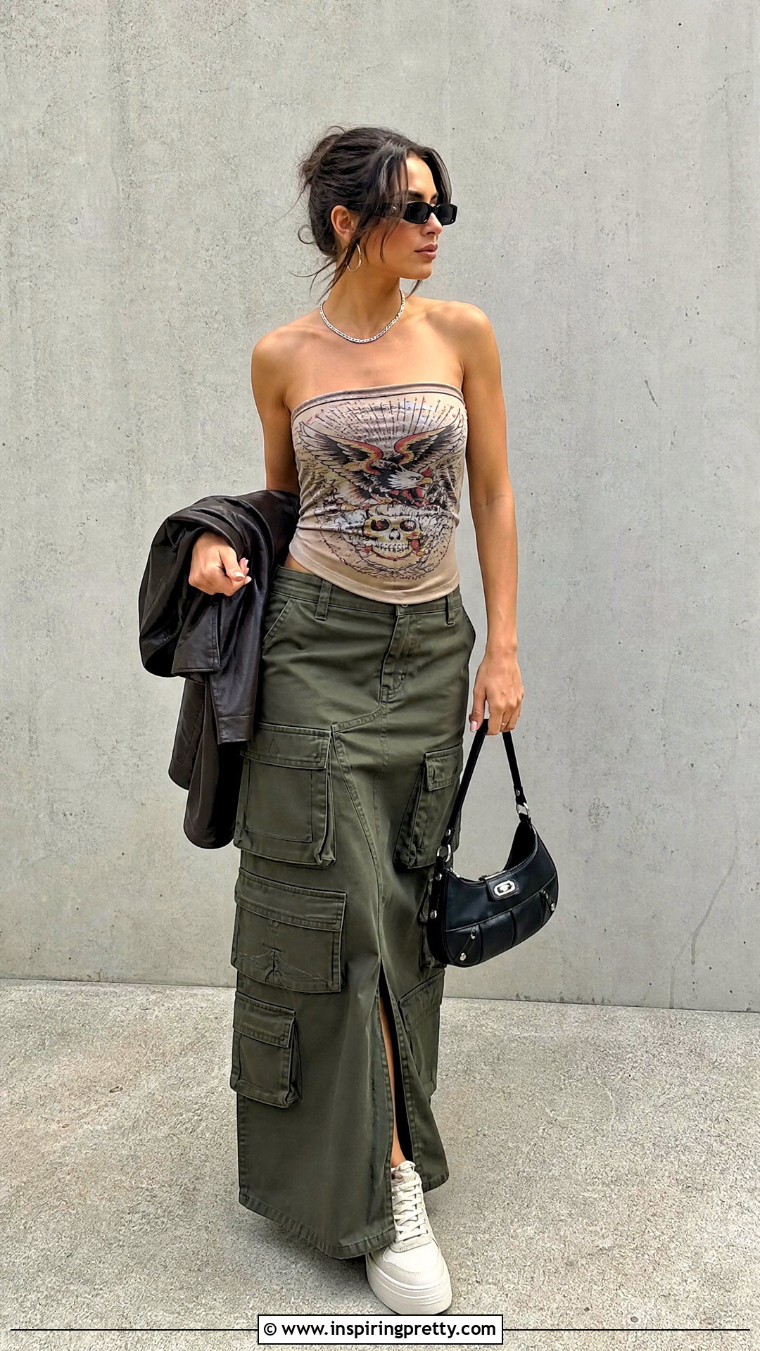 Ed Hardy Strapless Top With Cargo Maxi Skirt - 20 Ed Hardy Womens Tops