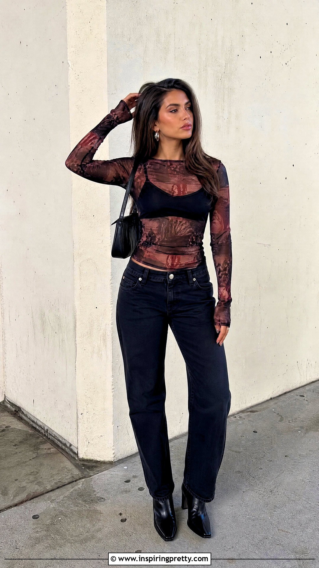 Edikted Mesh Top With Straight Leg Jeans - 50 edikted tops outfit ideas