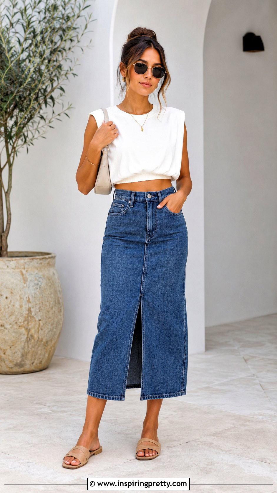 Elastic Band Tank Top Crop Top - how to turn tank top into crop top (20 ways)
