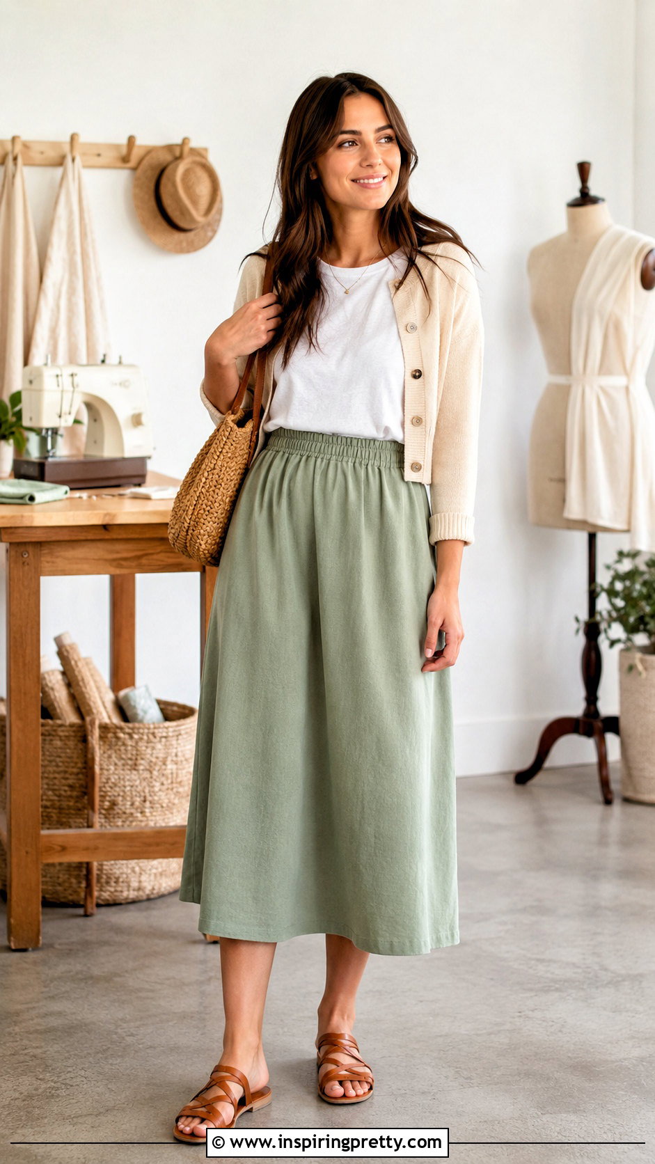 Elastic Waist Midi Skirt Sewing Project - 50 top nähen ideas