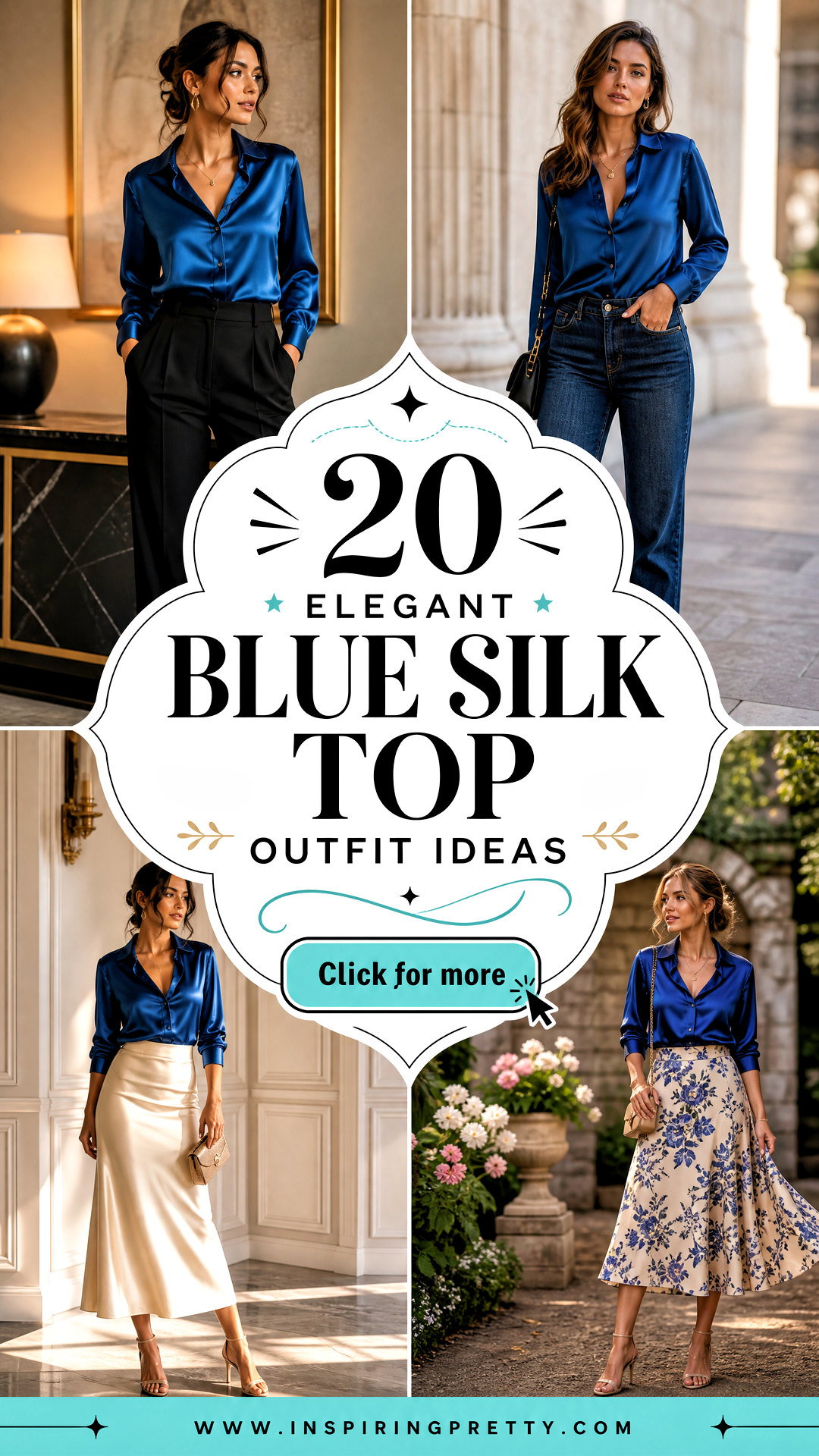 20 Elegant Blue Silk Top Outfit Ideas for Chic Evenings - 20 Elegant Blue Silk Top Outfit Ideas for Chic Evenings