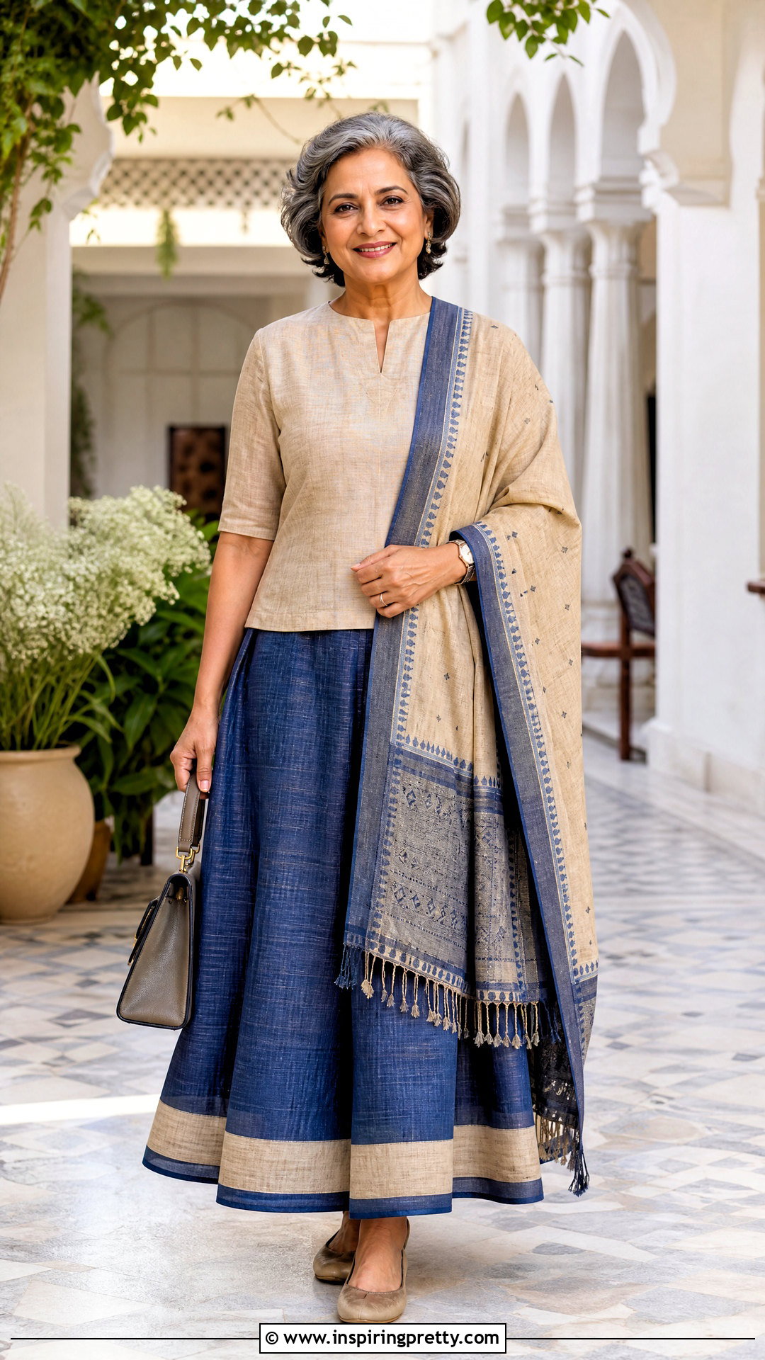 Elegant Cotton Skirt And Top For Older Women - 50 cotton skirt and top indian outfit ideas