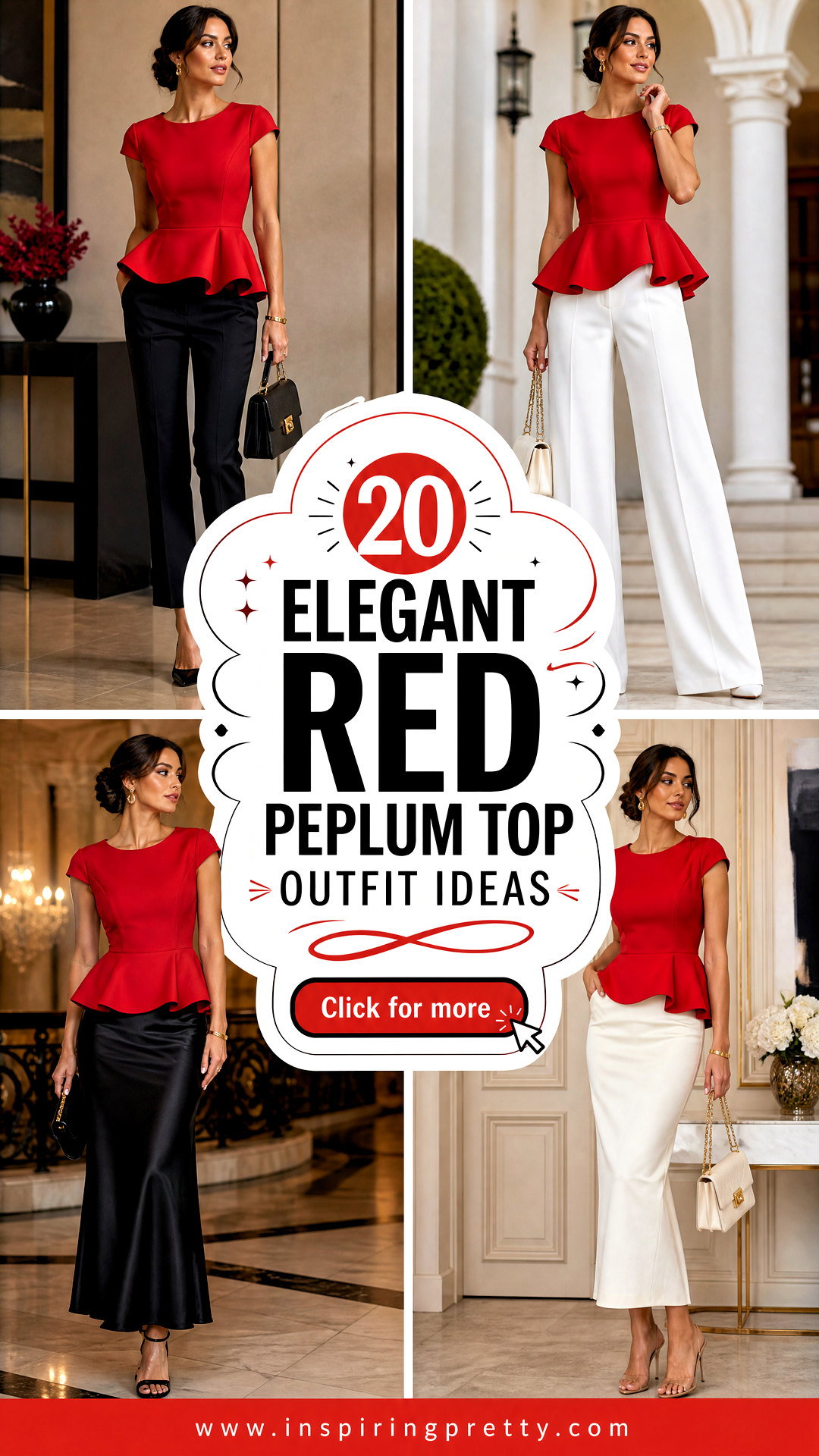 20 Elegant Red Peplum Top Outfit Ideas for Special Events - 20 Elegant Red Peplum Top Outfit Ideas for Special Events