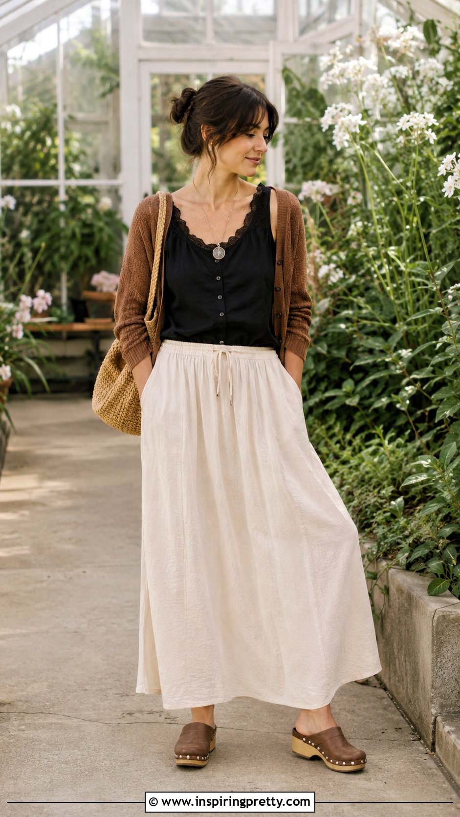 Elena Top With Clogs And Cotton Maxi Skirt - 50 elena top outfit ideas
