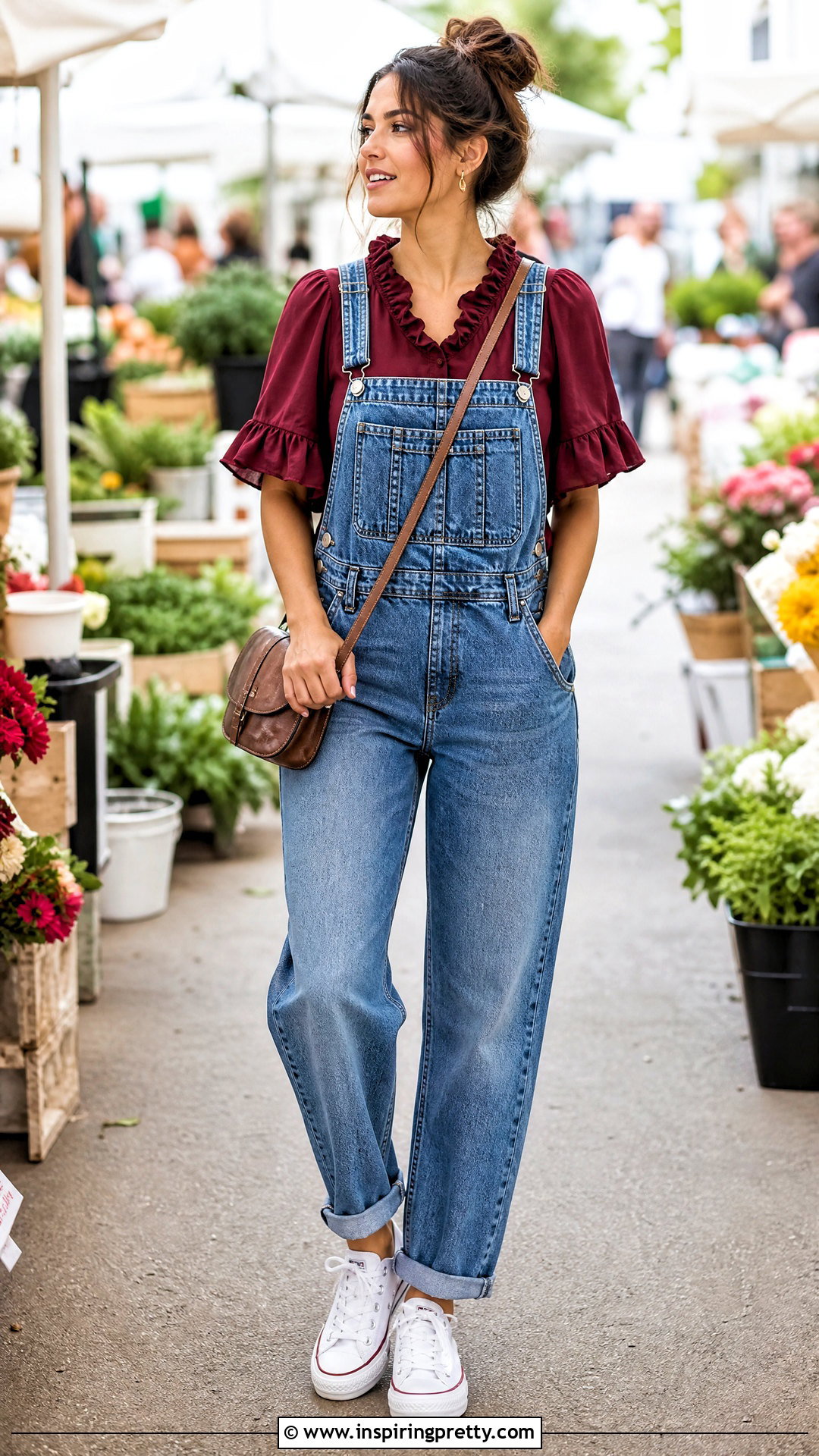 Elena Top With Denim Overalls - 50 elena top outfit ideas