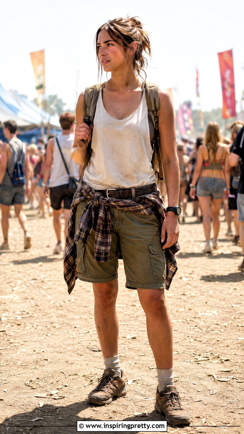 Ellie TLOU Oversized Tank Top With Cargo Shorts - 25 ellie tlou tank top outfit ideas