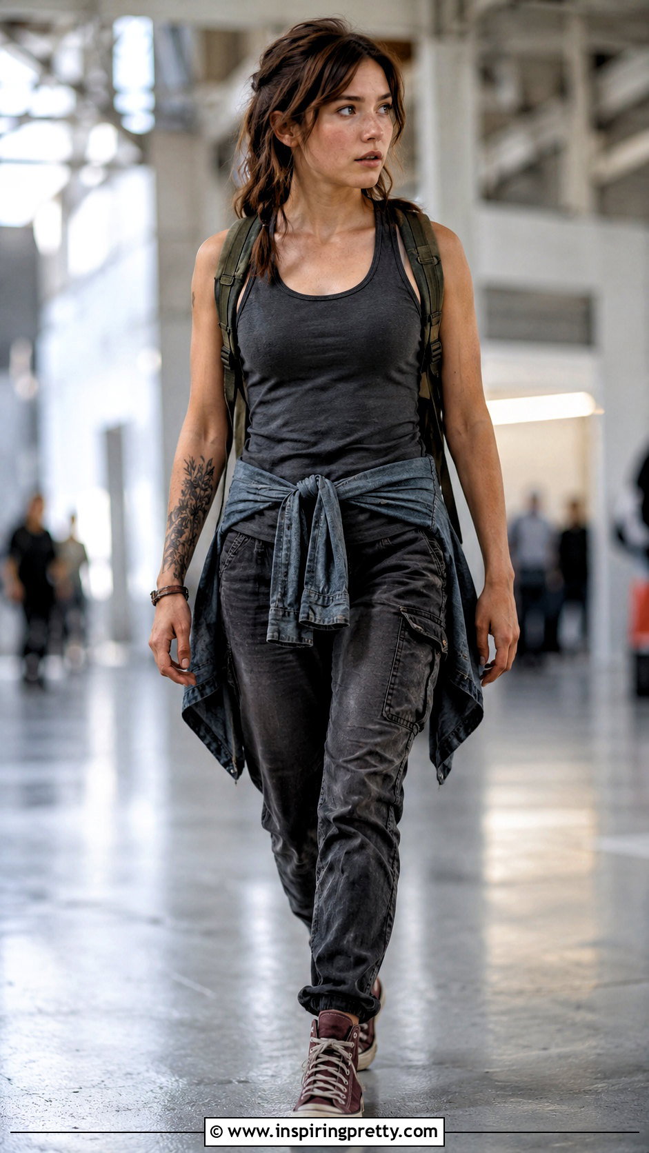 Ellie TLOU Racerback Tank Top With Carpenter Pants - 25 ellie tlou tank top outfit ideas