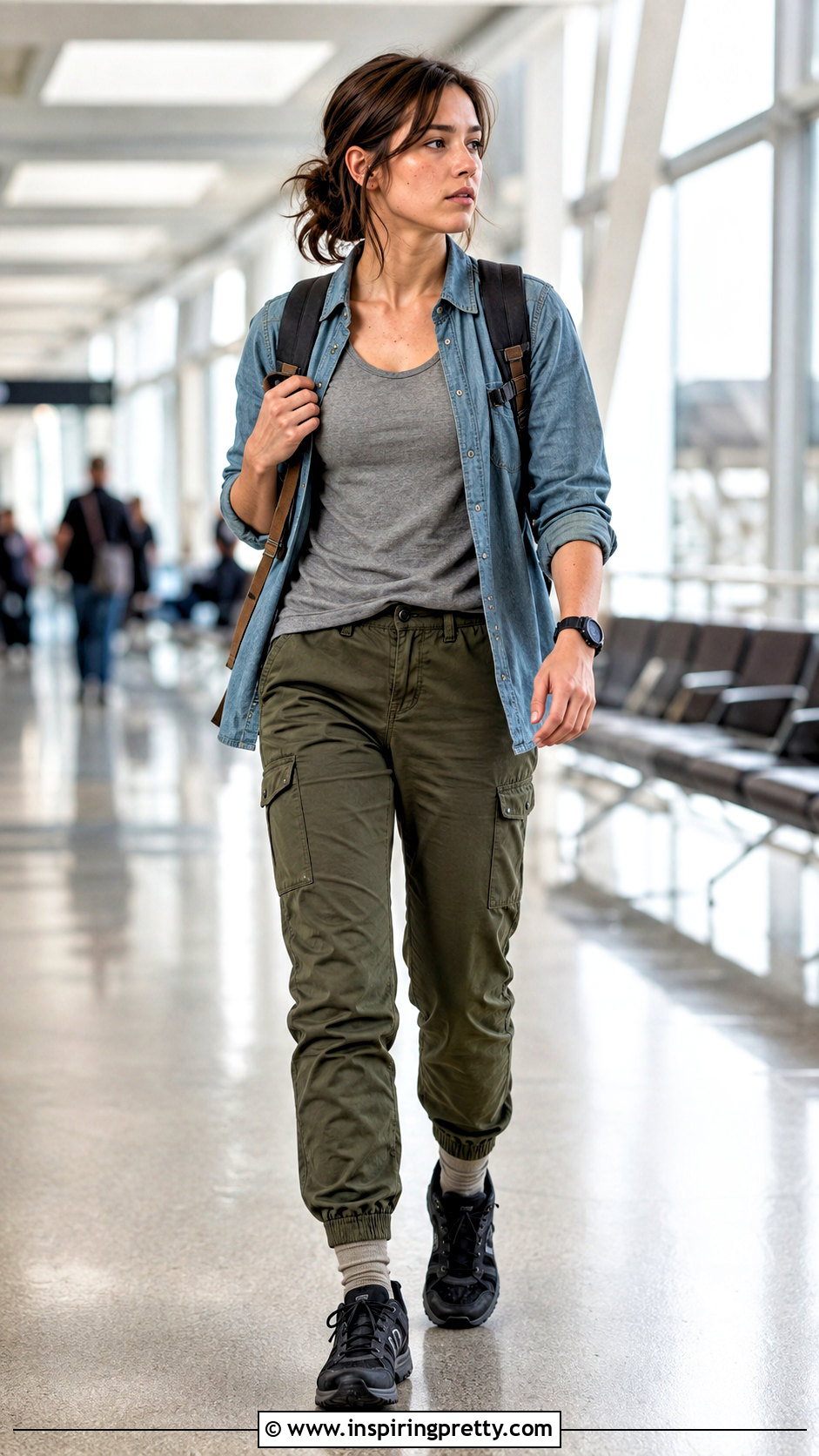 Ellie TLOU Tank Top With Cargo Joggers and Overshirt - 25 ellie tlou tank top outfit ideas