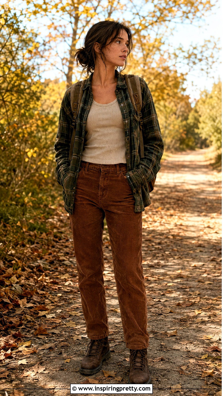 Ellie TLOU Tank Top With Flannel and Corduroy Pants - 25 ellie tlou tank top outfit ideas