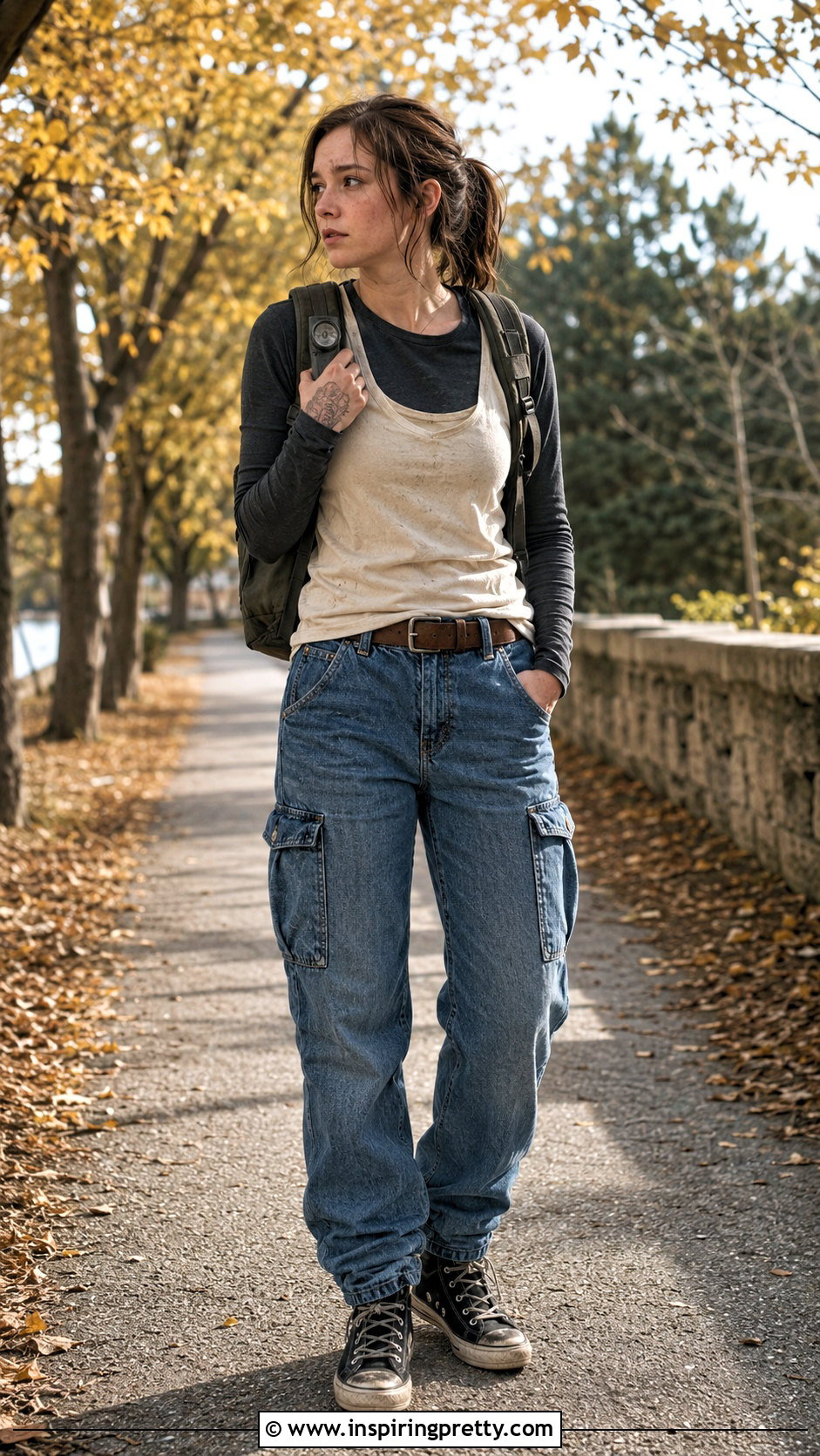 Ellie TLOU Tank Top With a Long Sleeve Layer - 25 ellie tlou tank top outfit ideas