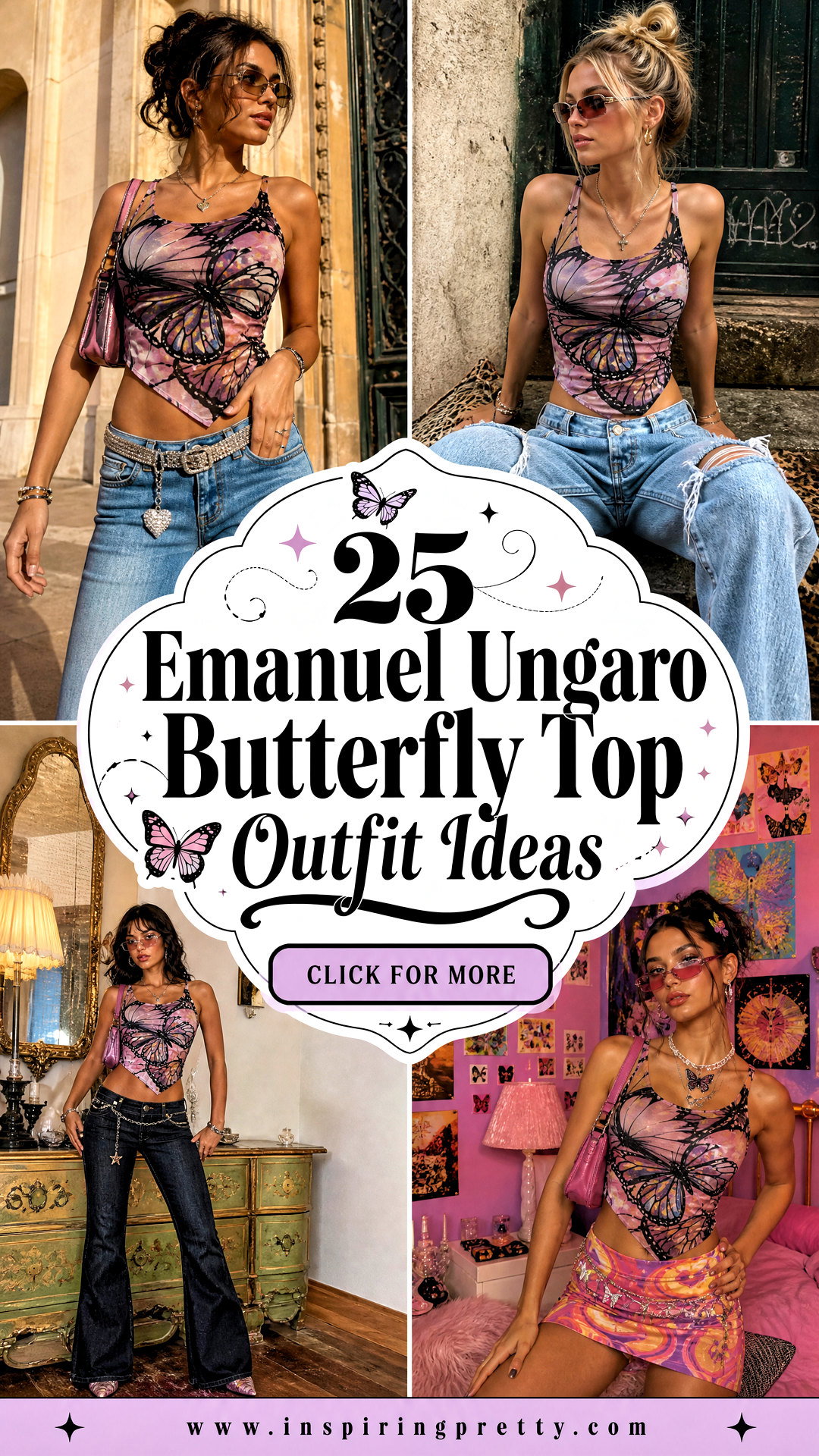 25 Emanuel Ungaro Butterfly Top Outfit Ideas for Vintage Glamour - 25 Emanuel Ungaro Butterfly Top Outfit Ideas for Vintage Glamour
