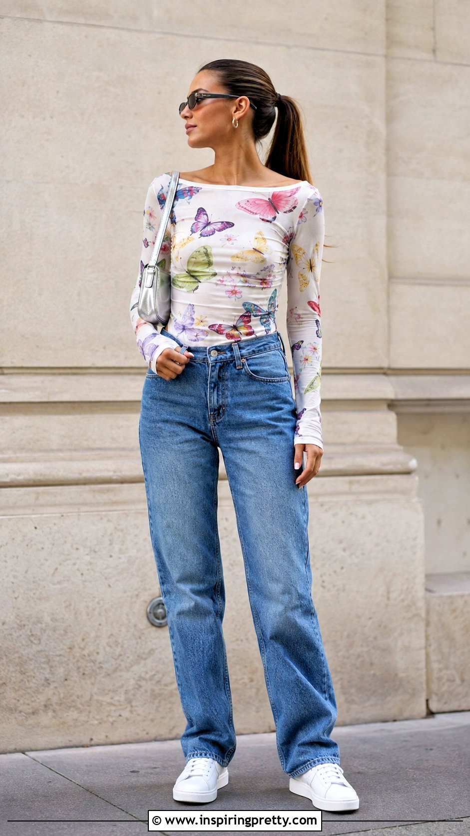 Emanuel Ungaro Butterfly Top With Casual Sneakers - 25 emanuel ungaro butterfly top outfit ideas