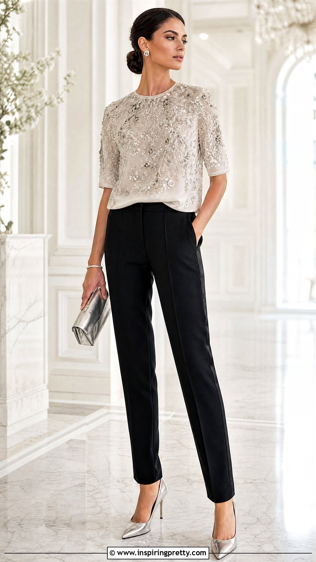 Emanuel Ungaro Embellished Top With Tuxedo Trousers - 20 emanuel ungaro top outfit ideas