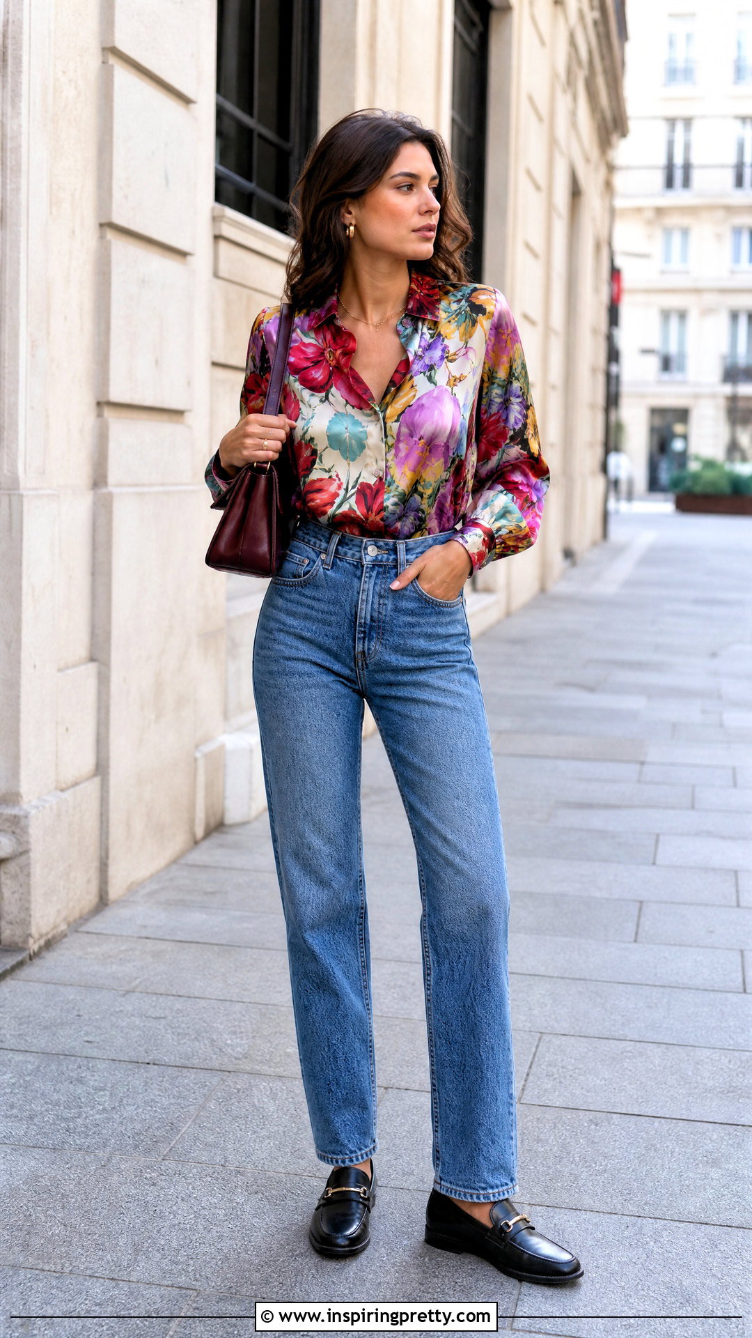 Emanuel Ungaro Floral Top With Straight Leg Jeans - 20 emanuel ungaro top outfit ideas