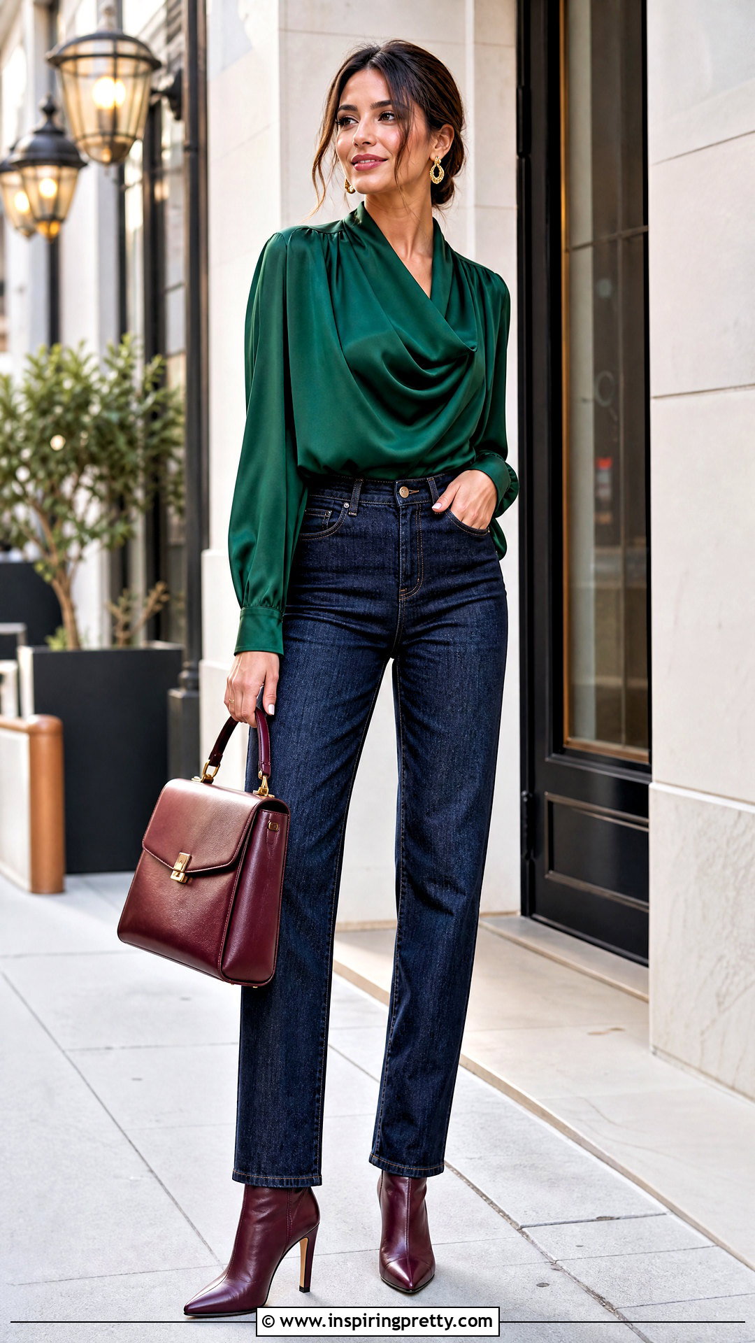 Emanuel Ungaro Jewel Tone Top With Dark Jeans - 20 emanuel ungaro top outfit ideas