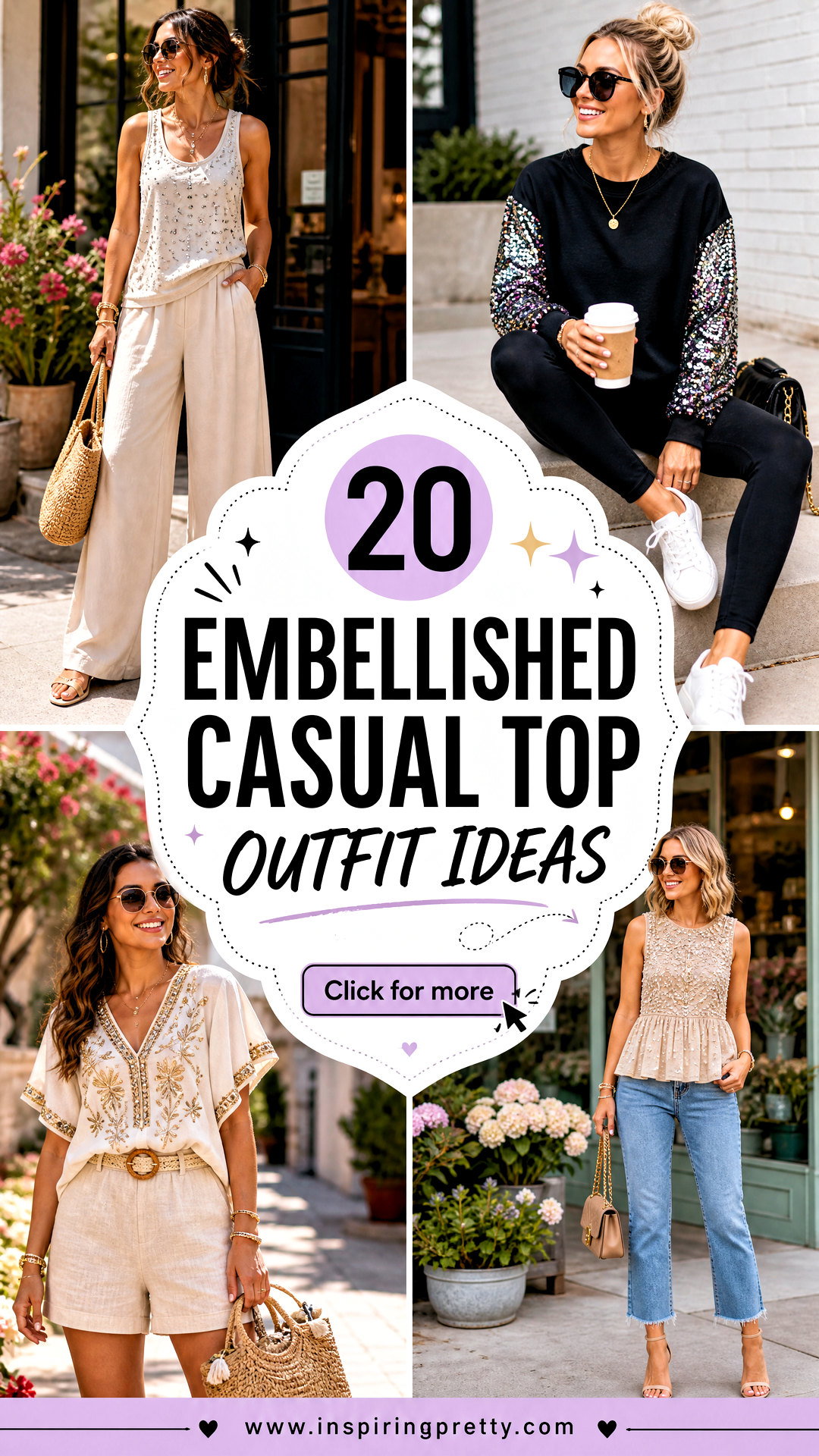 20 Embellished Casual Top Outfit Ideas for Elevated Style - 20 Embellished Casual Top Outfit Ideas for Elevated Style