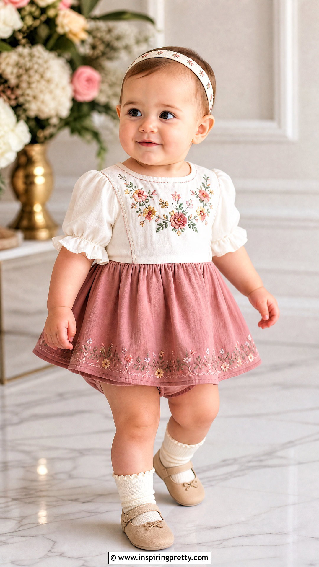 Embroidered Baby Skirt Top Set - 50 baby skirt top designs