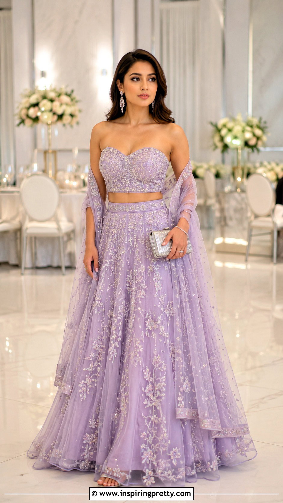 Embroidered Bustier Lehenga - 50 Modern Lehenga Designs Crop Tops outfit ideas