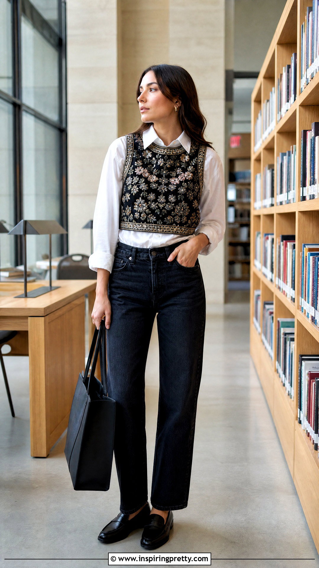 Embroidered Crop Top With Layered White Shirt - 20 Embroidered Crop Top Fashion ideas