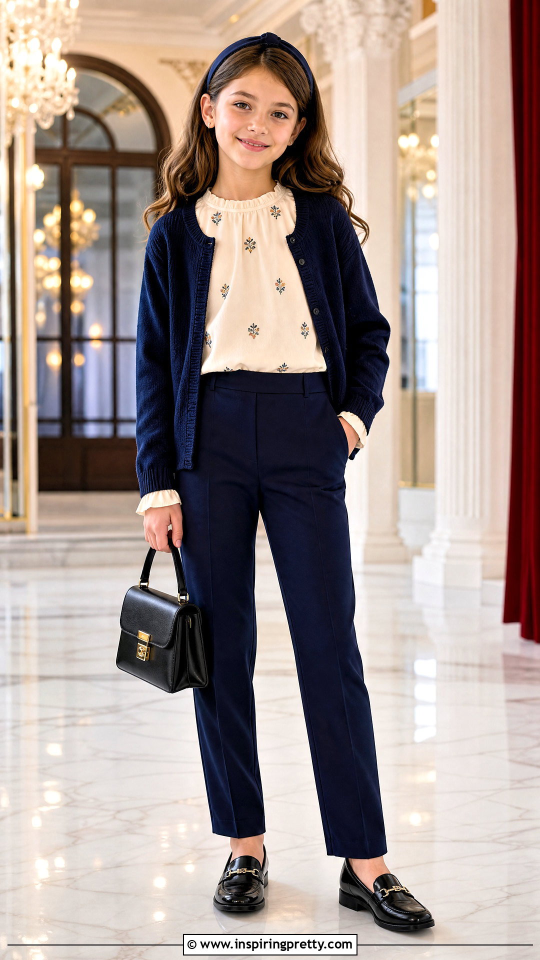 Embroidered Long Sleeve Blouse With Tailored Pants - 25 long sleeve tops for girls
