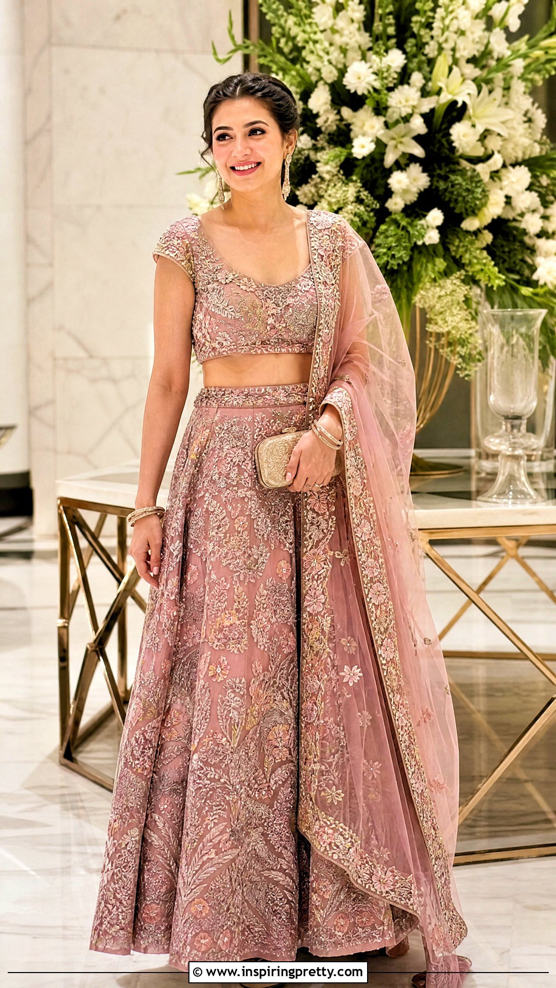 Embroidered Organza Crop Top Lehenga Outfit - 50 organza crop top lehenga outfit ideas