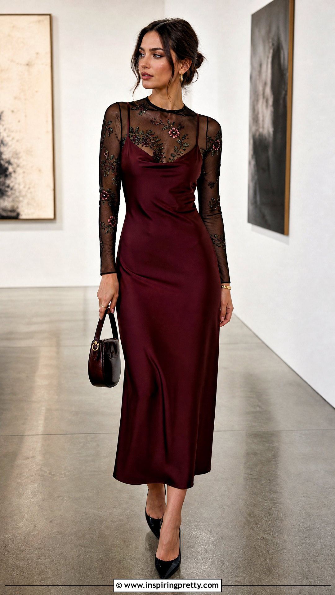 Embroidered Sheer Top Under Simple Slip Dress - 20 Sheer Top Under Slip Dress outfit ideas
