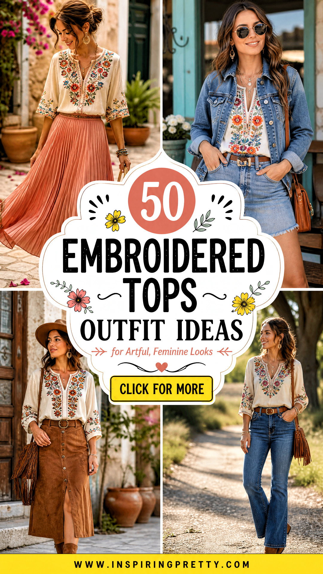 50 Embroidered Tops Outfit Ideas for Artful Feminine Looks - 50 Embroidered Tops Outfit Ideas for Artful, Feminine Looks