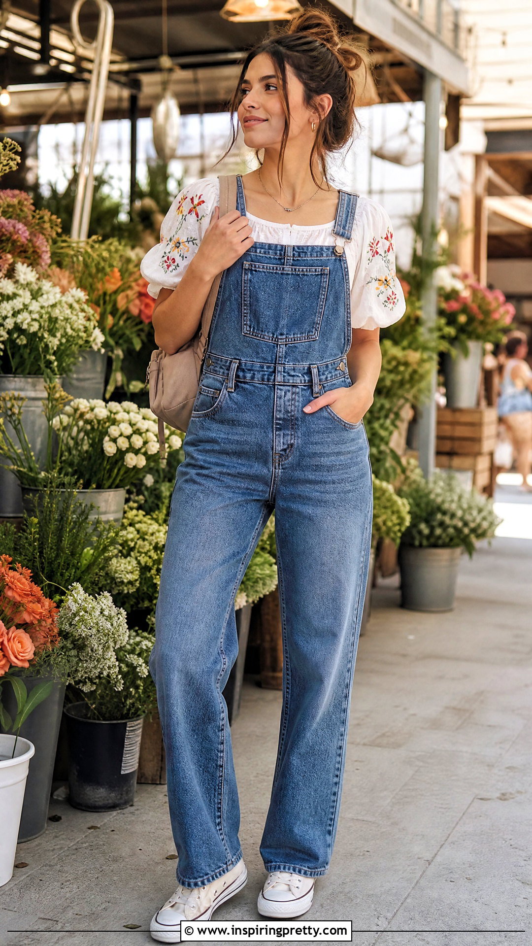 Embroidery Top With Overalls - 50 embroidery top outfit ideas