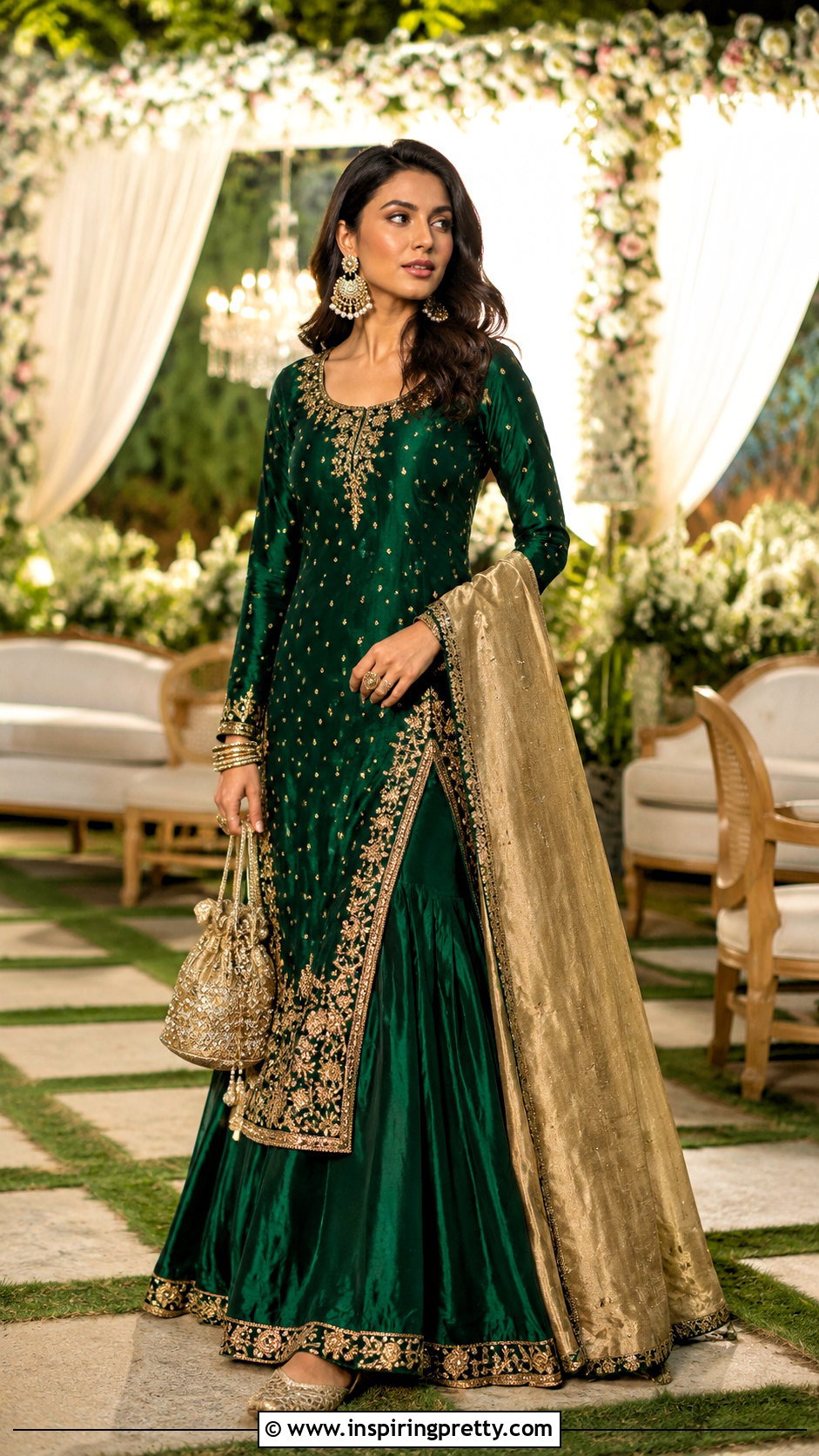 Emerald Green Lehenga With Long Top - 50 Lehenga With Long Top outfit ideas