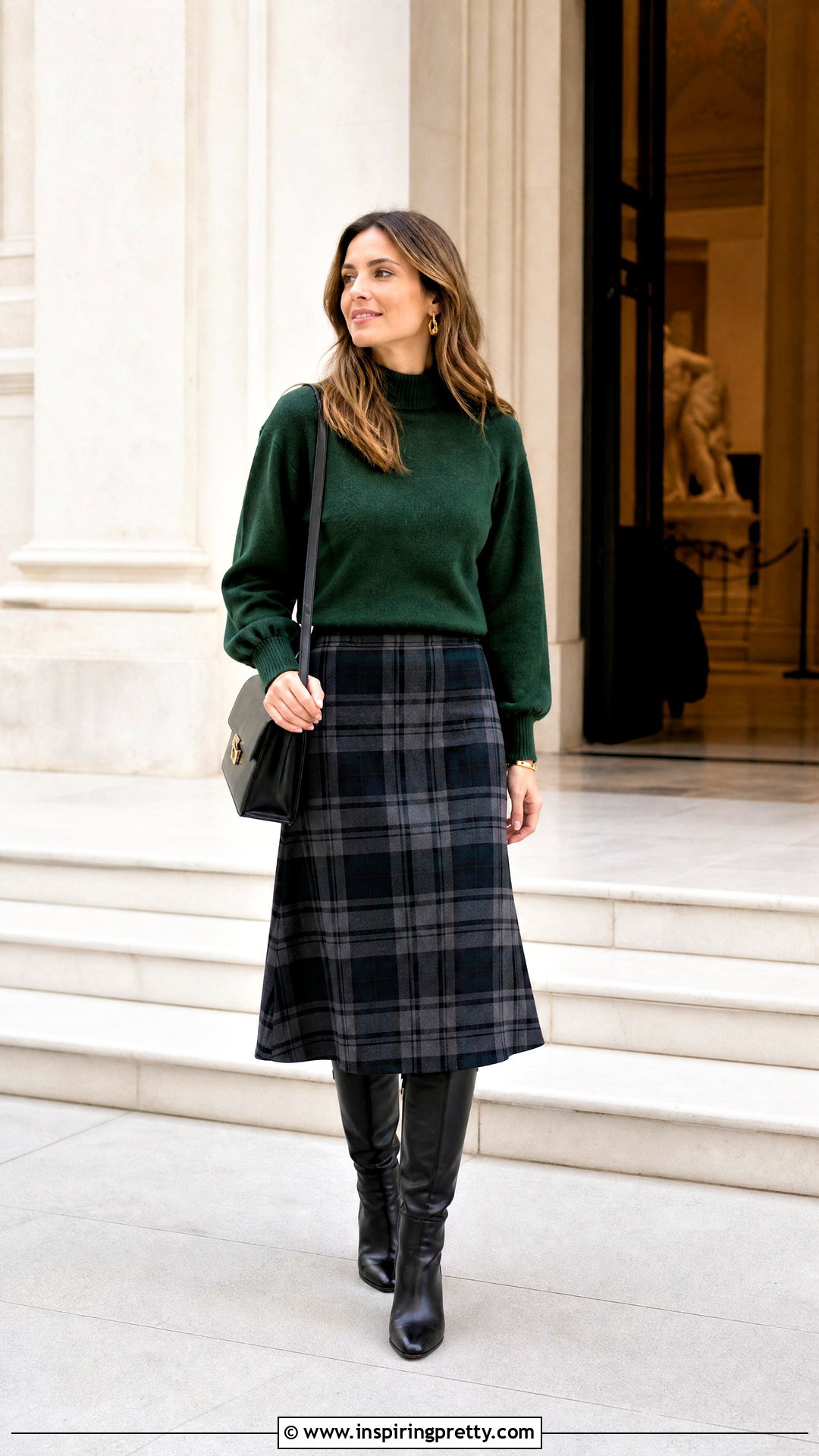 Emerald Green Top With Plaid Skirt - 50 emerald green top outfit ideas