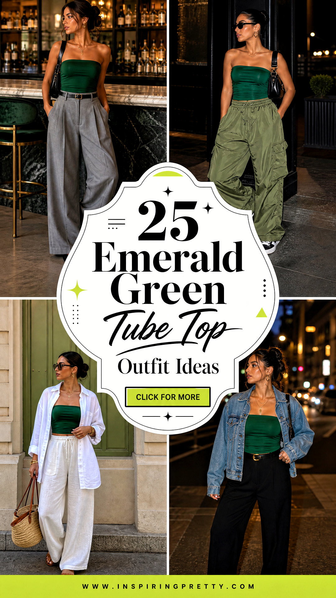 25 Emerald Green Tube Top Outfit Ideas for Chic Night-Out Style - 25 Emerald Green Tube Top Outfit Ideas for Chic Night-Out Style