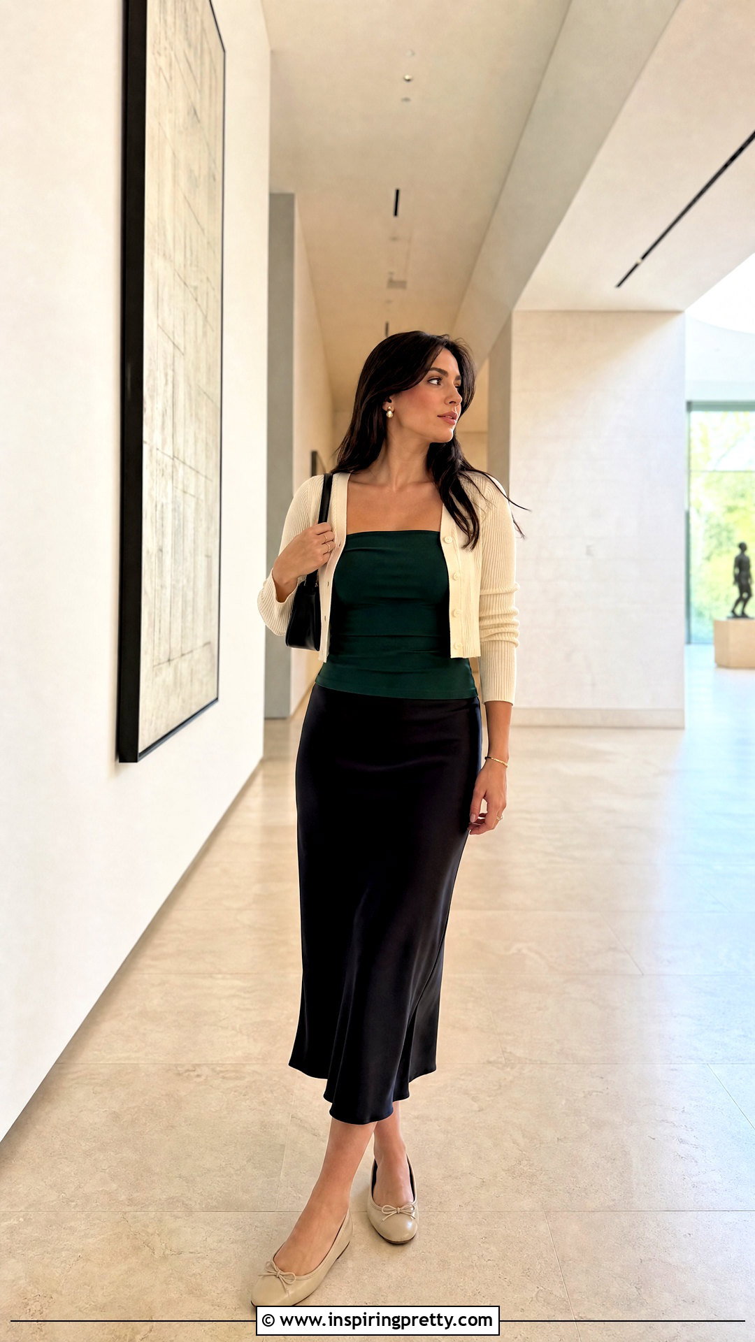 Emerald Green Tube Top With Cardigan And Midi Skirt - 25 Emerald Green Tube Top outfit ideas