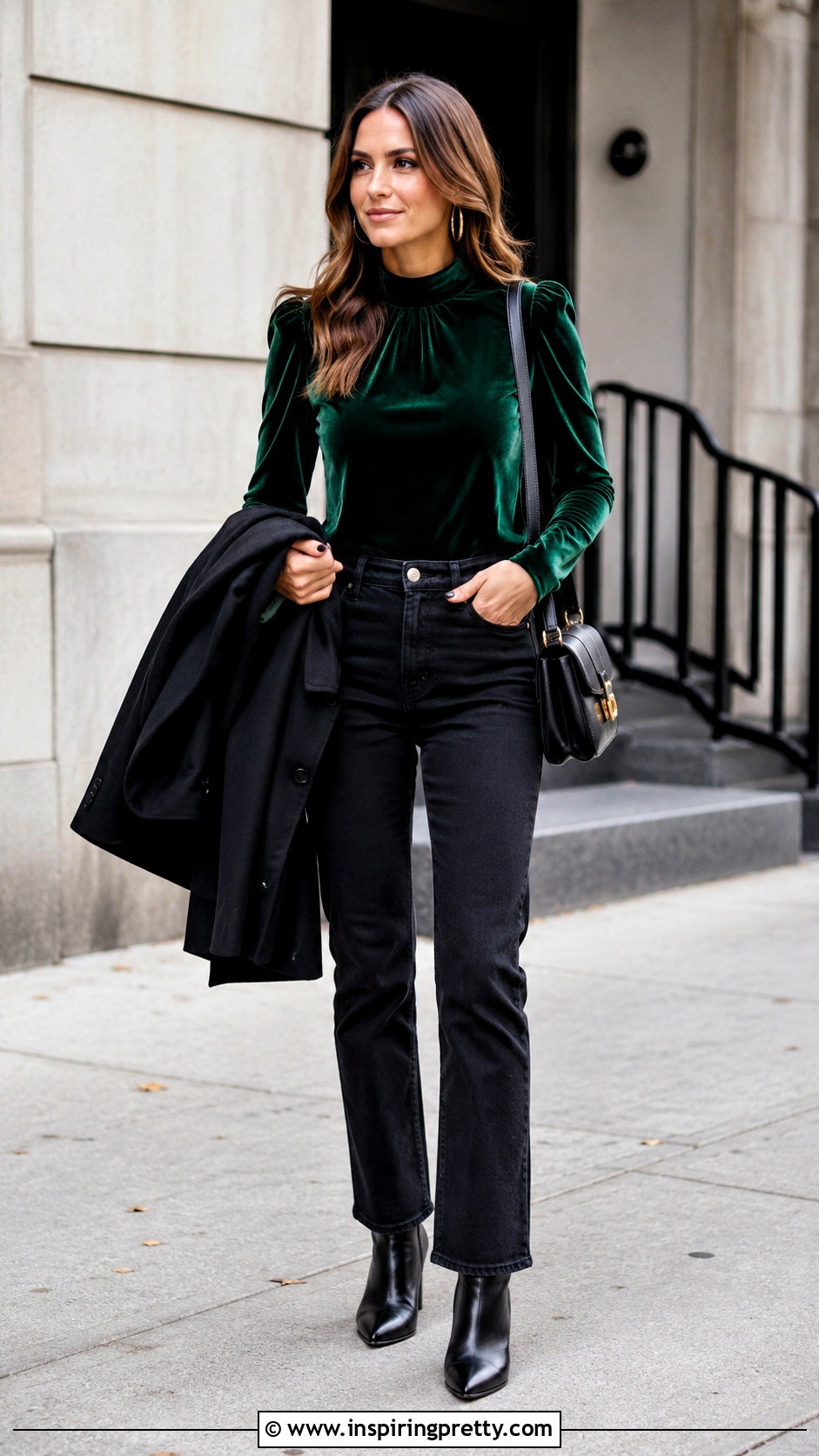 Emerald Green Velvet Top With Black Jeans - 25 emerald green velvet top outfit ideas