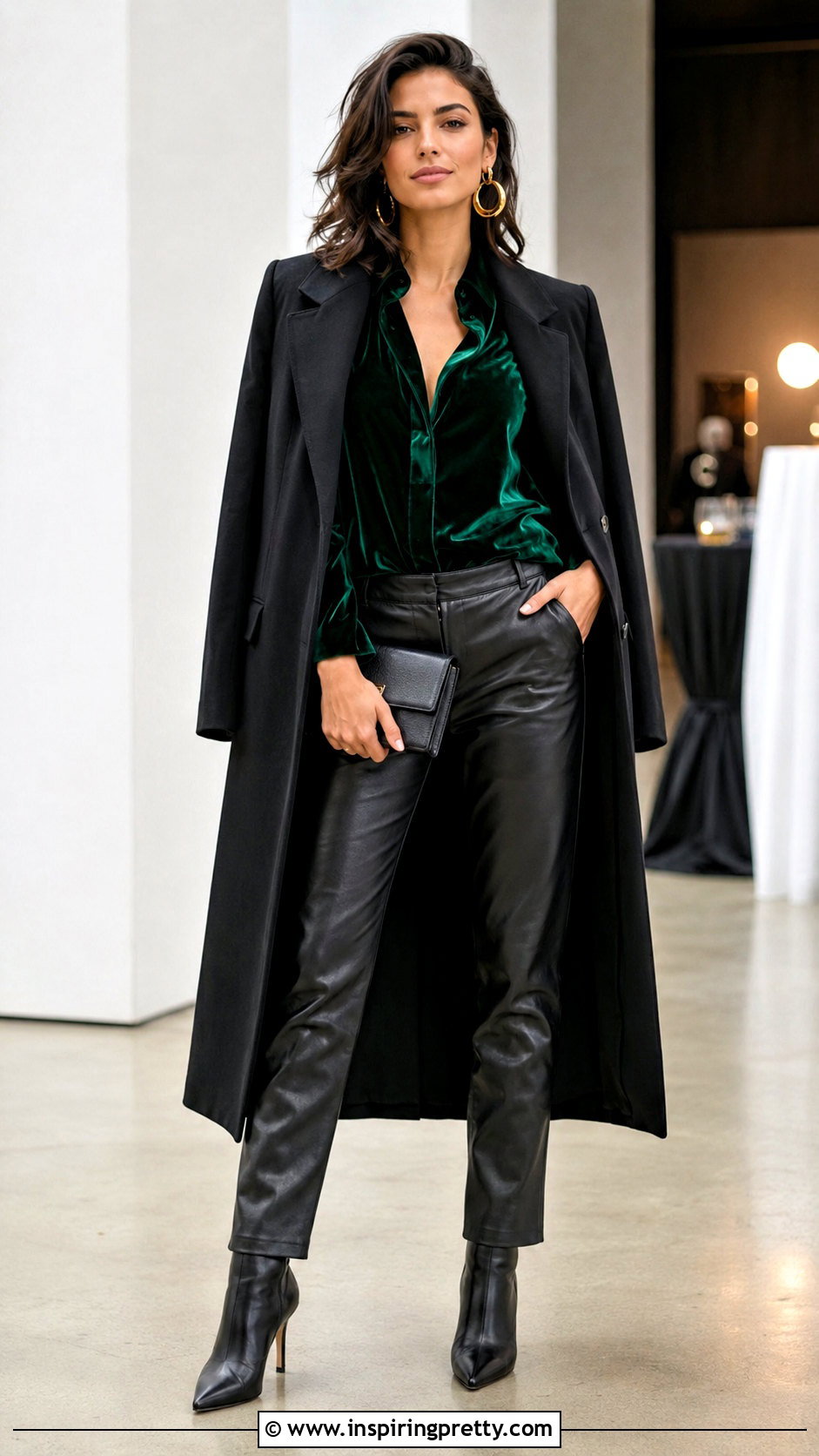 Emerald Green Velvet Top With Leather Pants - 25 emerald green velvet top outfit ideas