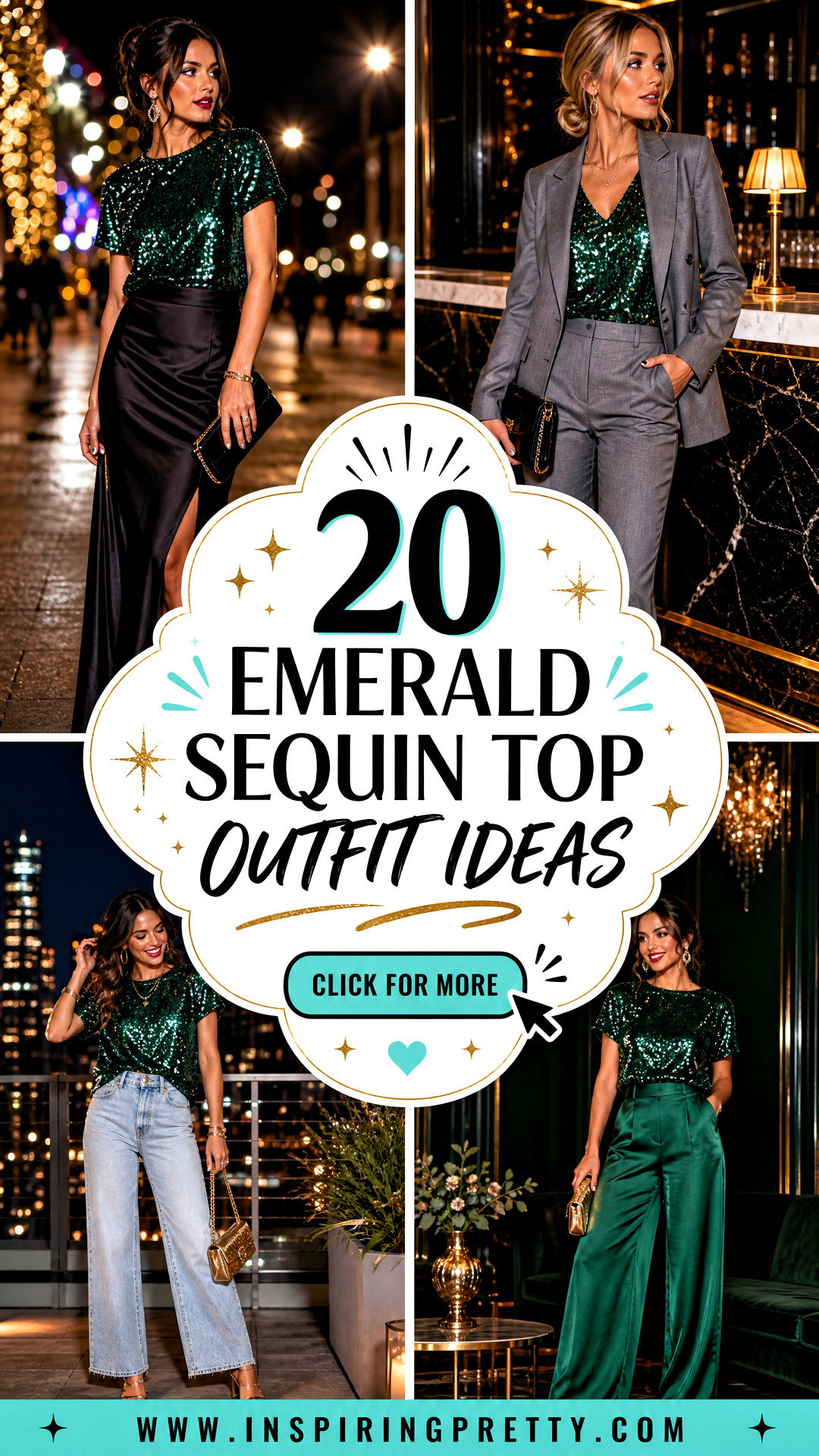 20 Emerald Sequin Top Outfit Ideas for Glam Party Nights - 20 Emerald Sequin Top Outfit Ideas for Glam Party Nights