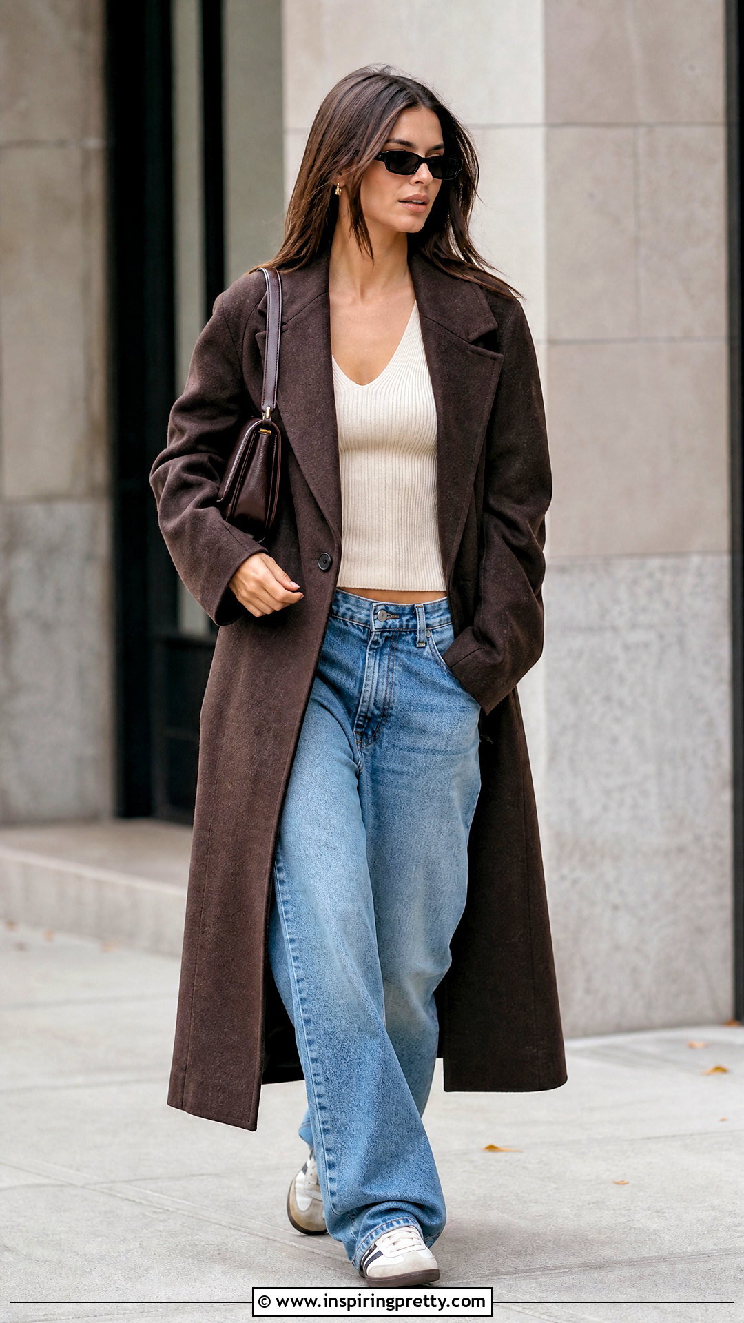 Emily Ratajkowski Long Coat And Loose Jeans Outfit - 20 emily ratajkowski top outfit ideas