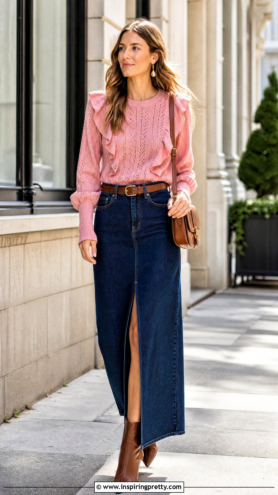 Emily Top With Denim Maxi Skirt - 25 Emily Top outfit ideas