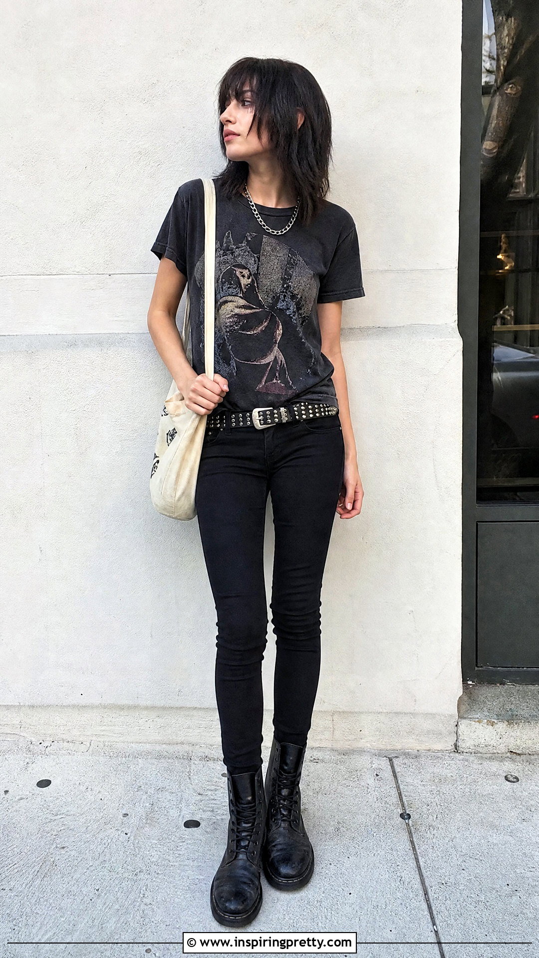 Emo Band Tee With Black Skinny Jeans - 20 emo tops women