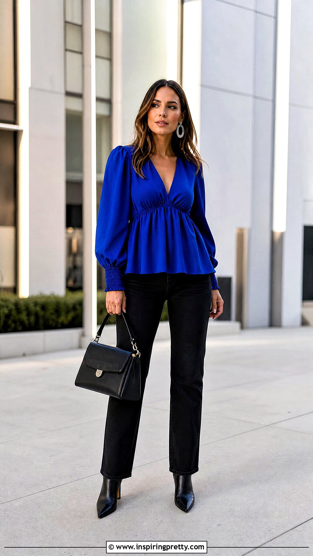 Empire Waist Top With Black Jeans - 50 empire waist top outfit ideas