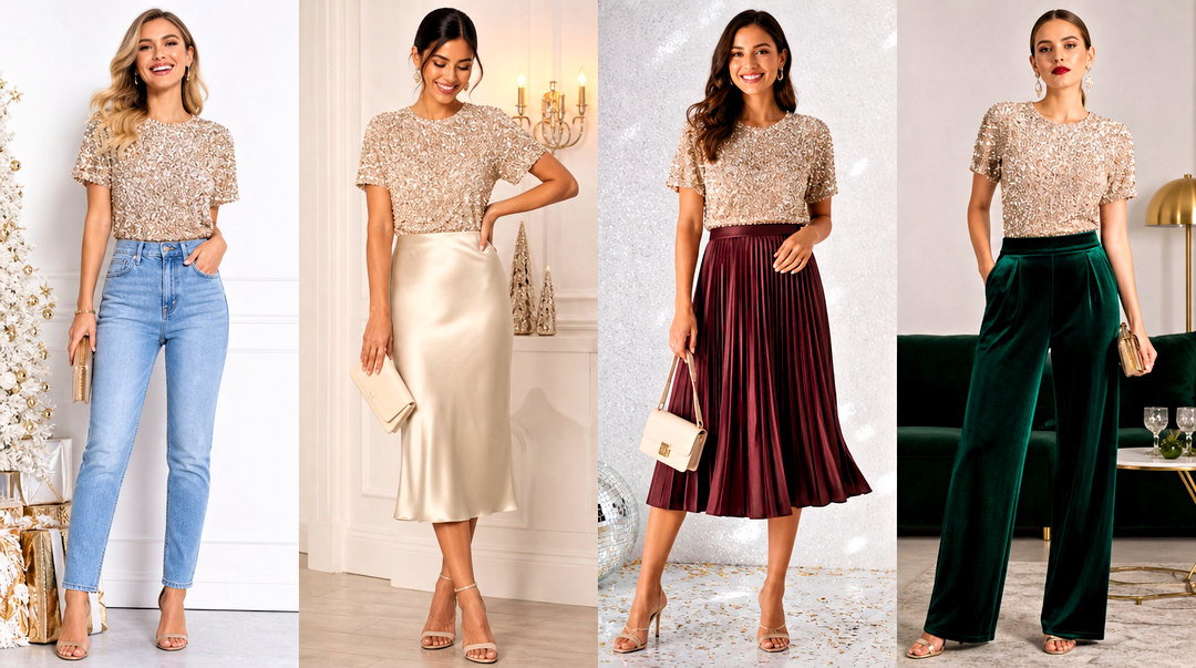 20 Endless Rose Sequin Top Outfit Ideas for Holiday Parties