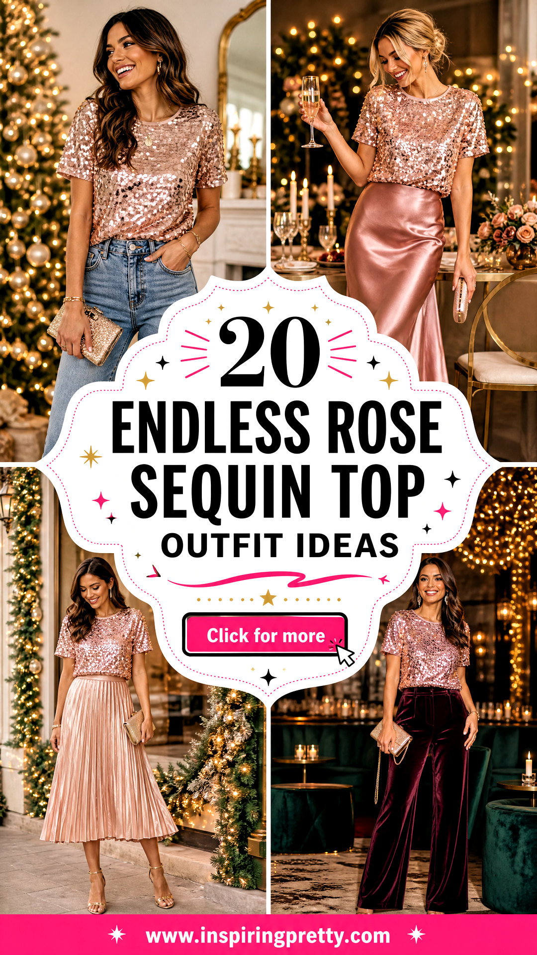 20 Endless Rose Sequin Top Outfit Ideas for Holiday Parties - 20 Endless Rose Sequin Top Outfit Ideas for Holiday Parties