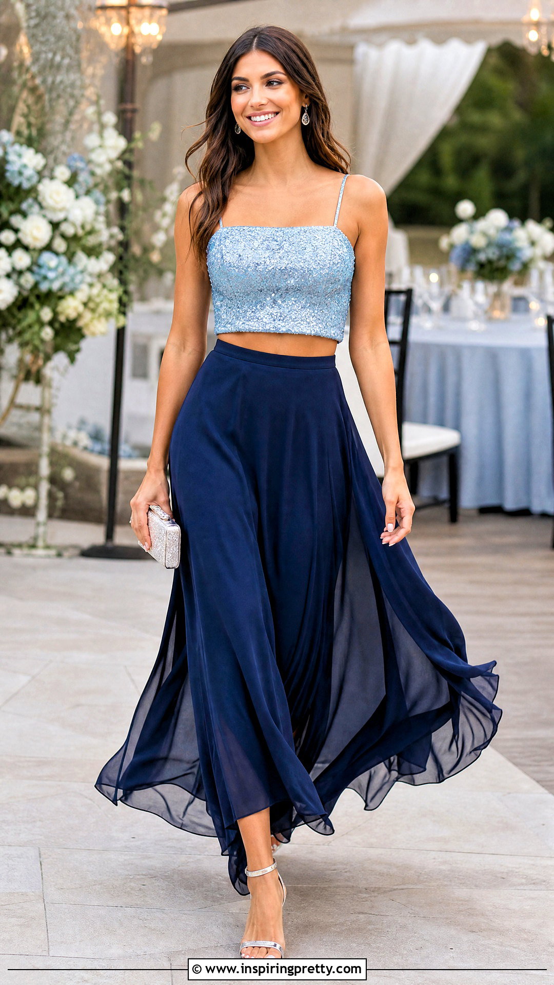 Endless Rose Sequin Top With Flowing Maxi Skirt - 20 Endless Rose Sequin Top outfit ideas