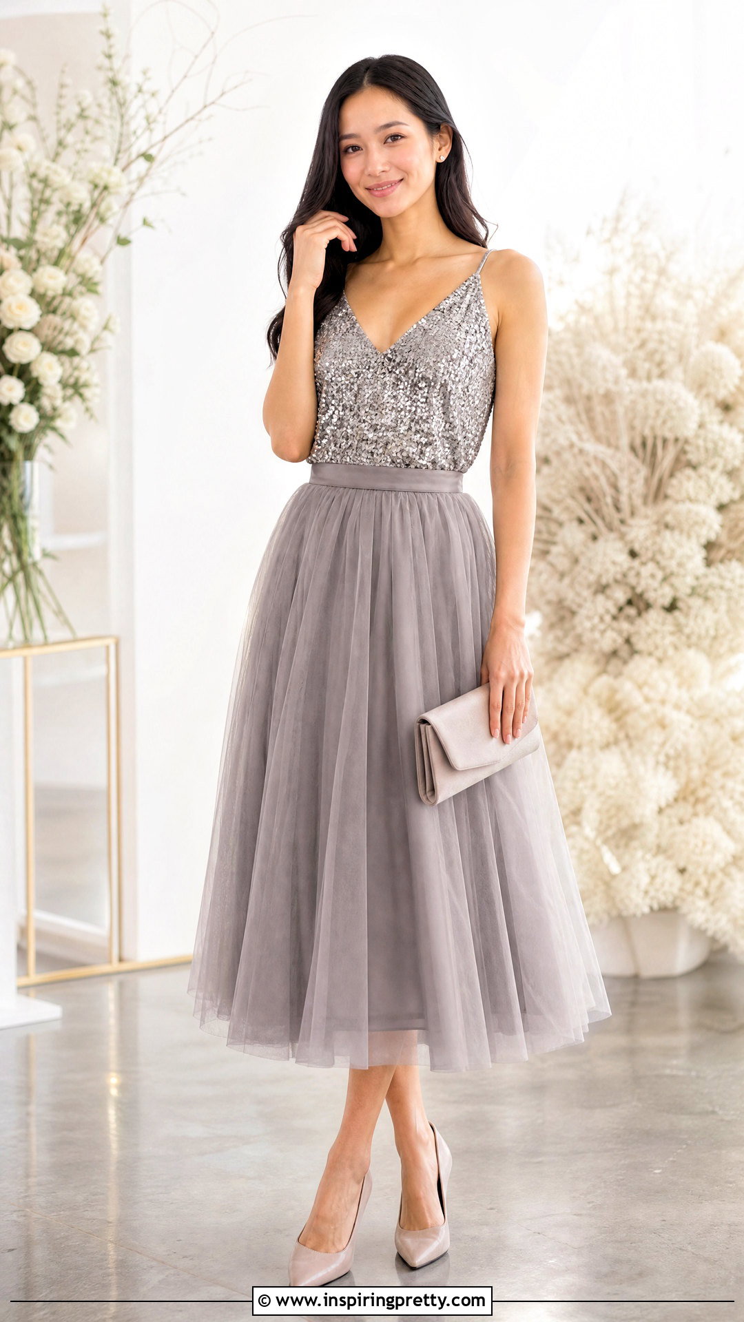 Endless Rose Sequin Top With Tulle Midi Skirt - 20 Endless Rose Sequin Top outfit ideas