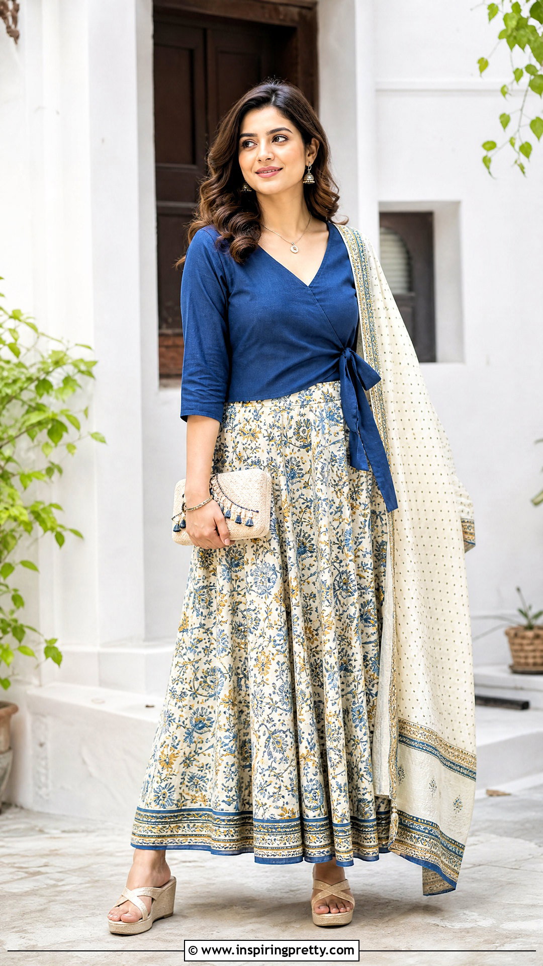 Ethnic Skirt And Wrap Top Outfit - 50 ethnic skirt and top outfit ideas